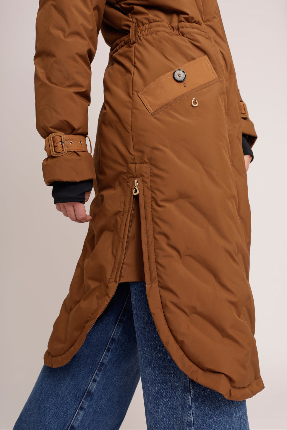 Waterproof Puffer Poncho | Bronze