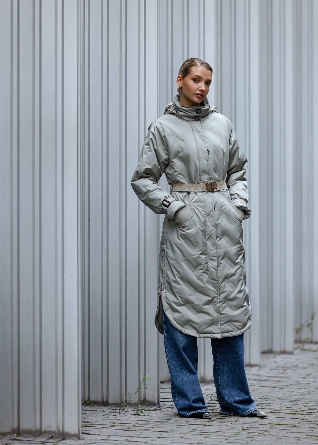 Waterproof Puffer Poncho | Green