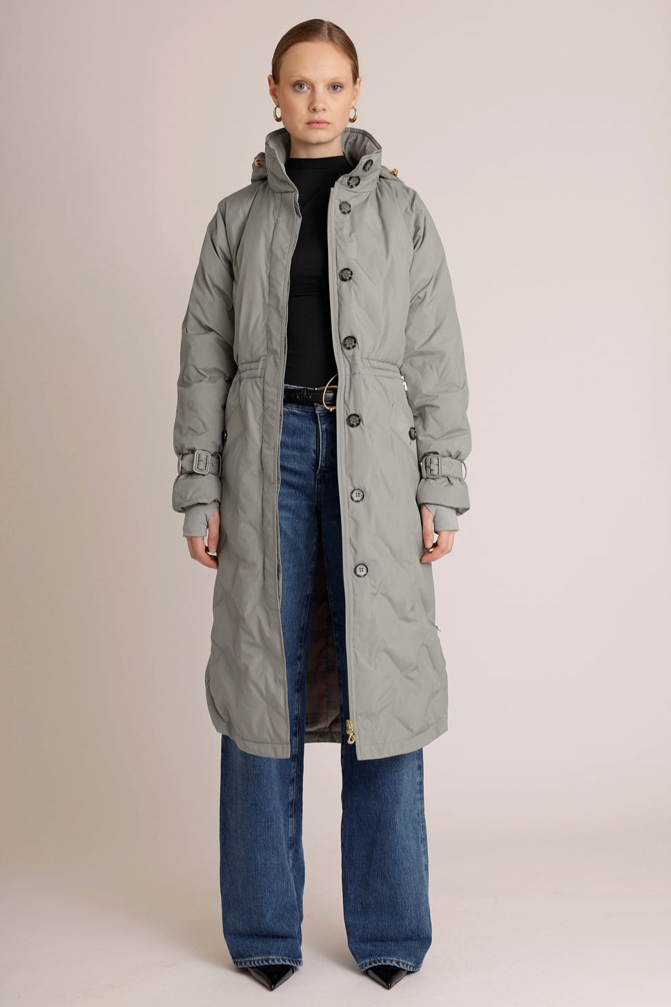 Waterproof Puffer Poncho | Green