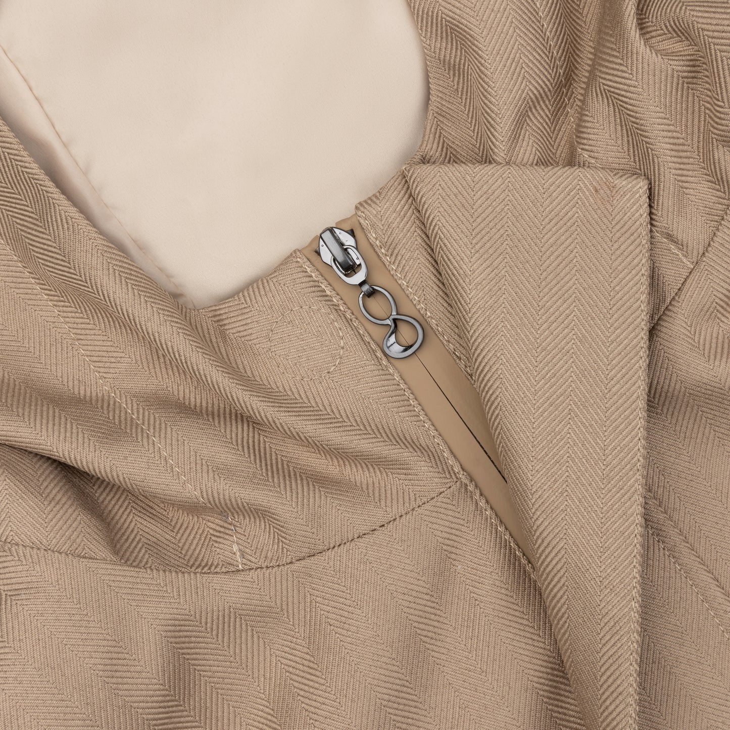 Waterproof Tailored Fit Parka | Beige Herringbone