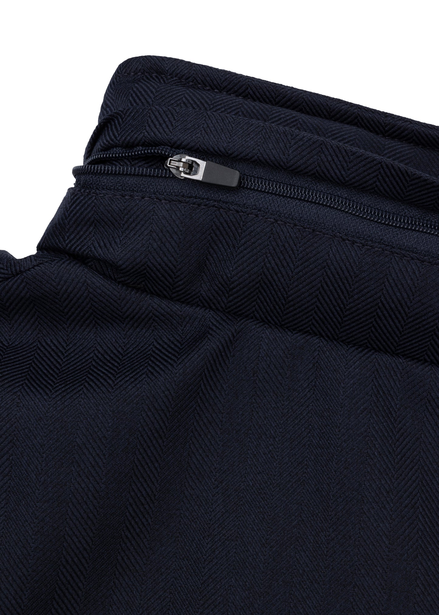 Waterproof Relaxed Fit Short Jacket | Navy Herringbone