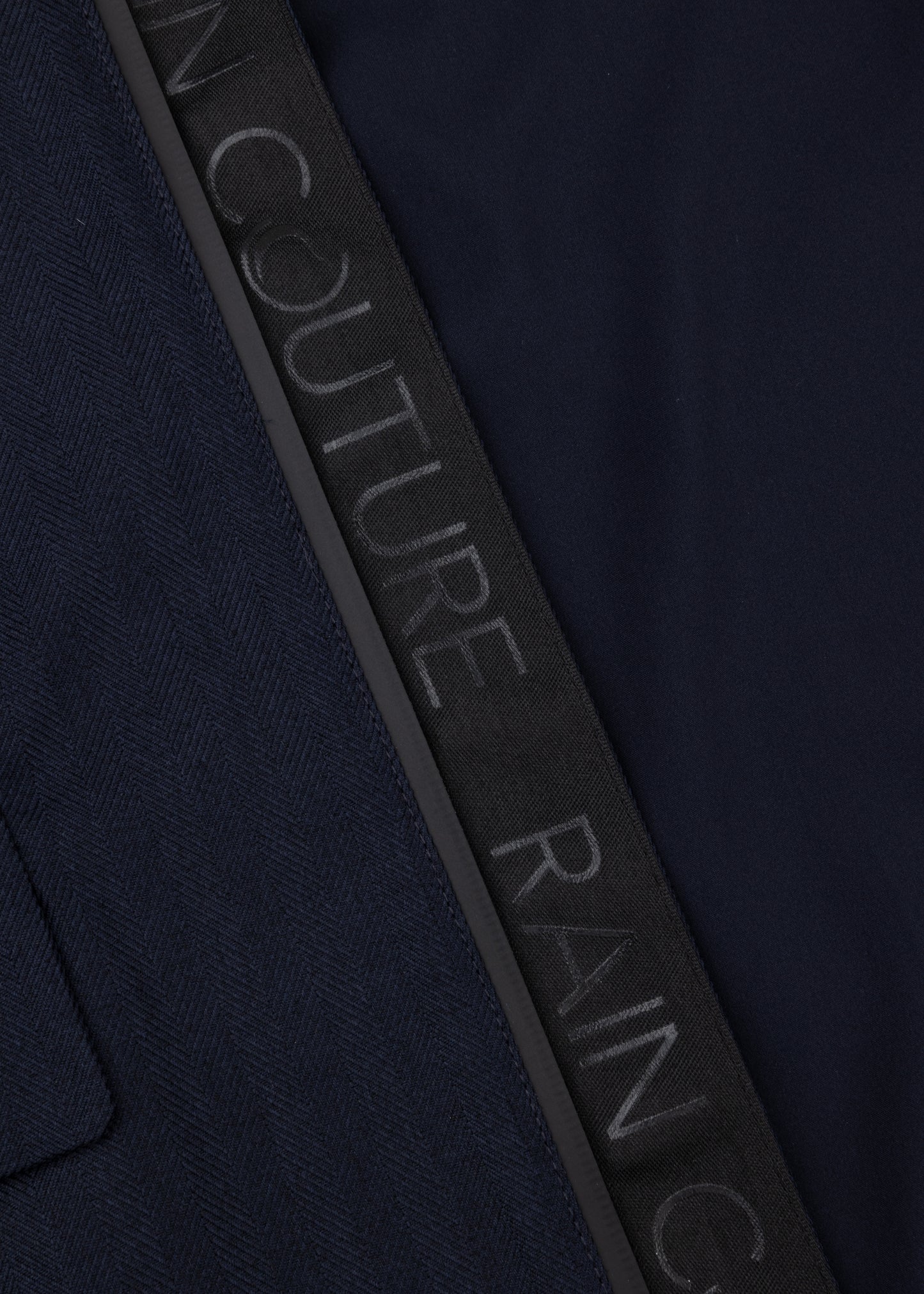 Waterproof Relaxed Fit Short Jacket | Navy Herringbone