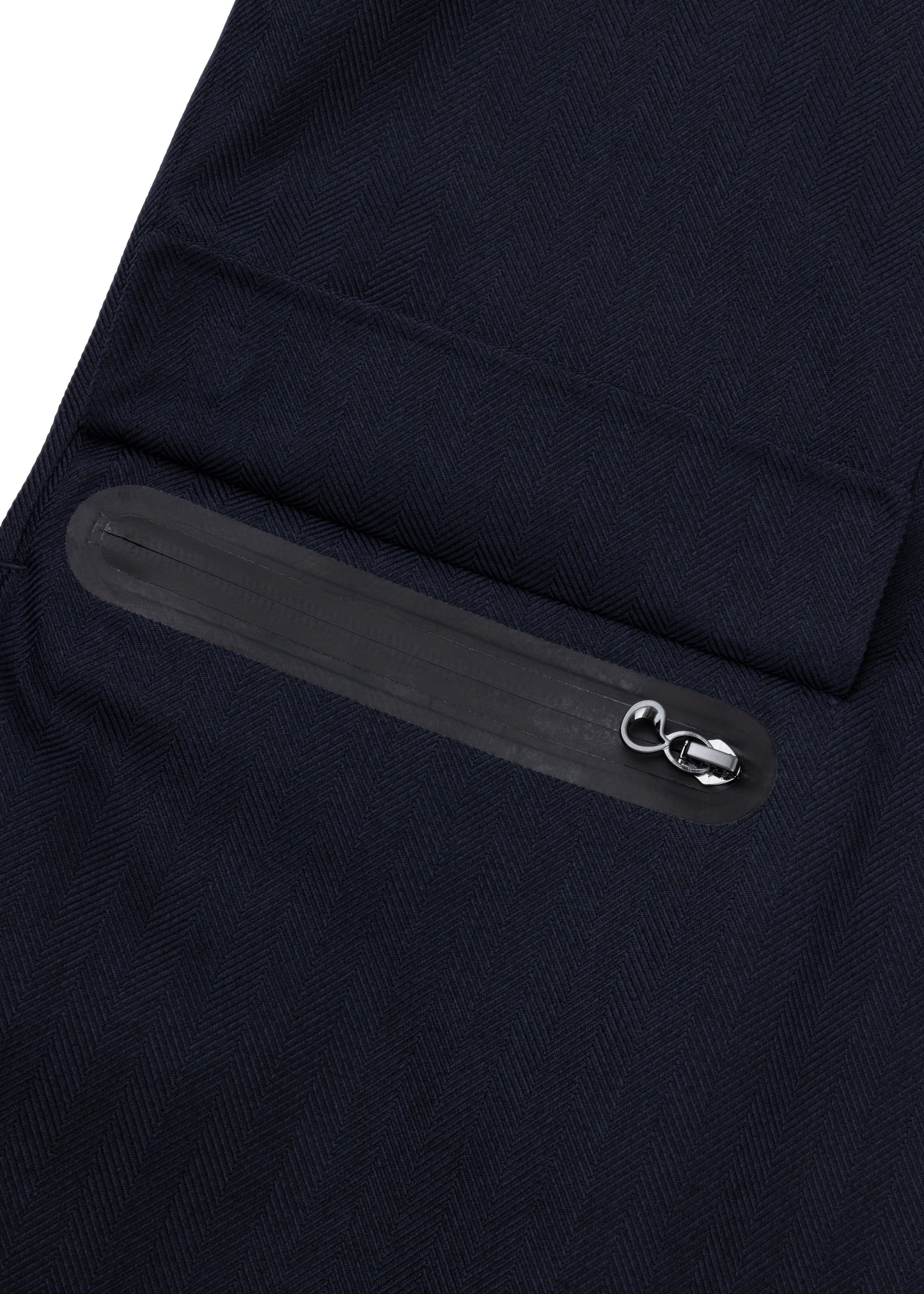 Waterproof Relaxed Fit Short Jacket | Navy Herringbone