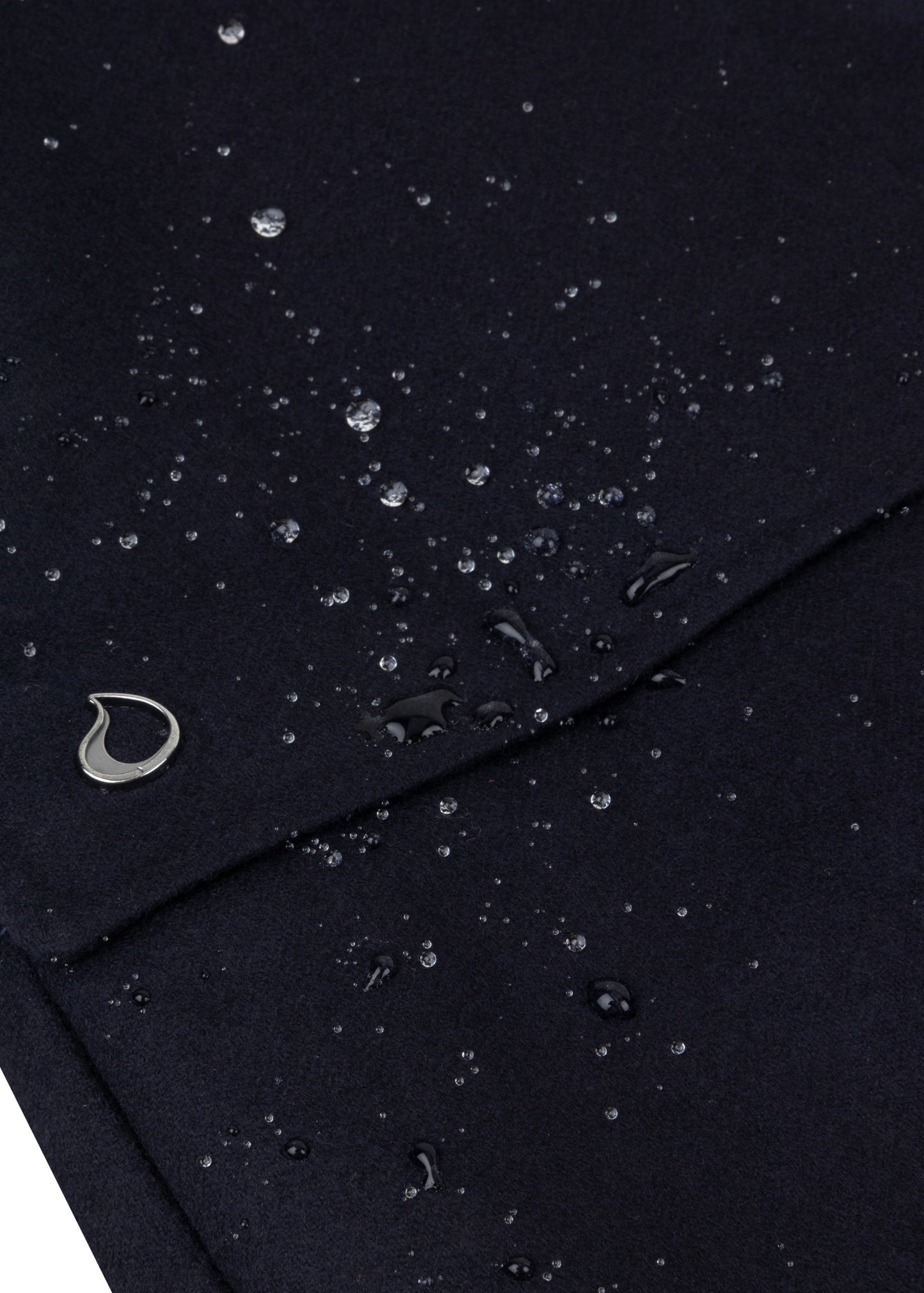 Waterproof Relaxed Fit Short Jacket | Navy Wool
