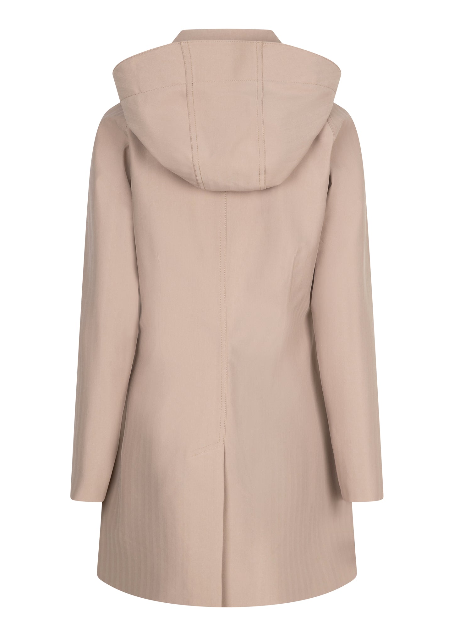 Waterproof Straight-Fit Short Trenchcoat | Beige Herringbone