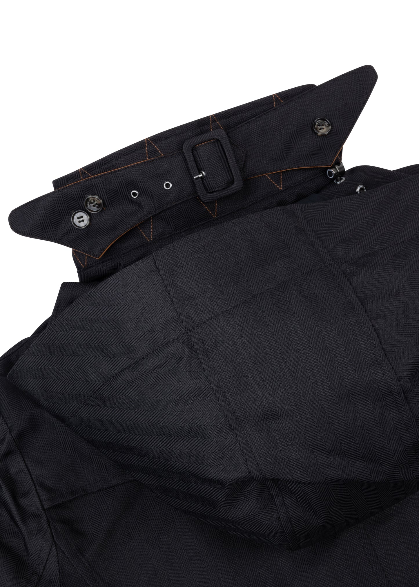 Waterproof Straight Fit Trenchcoat  | Black Herringbon