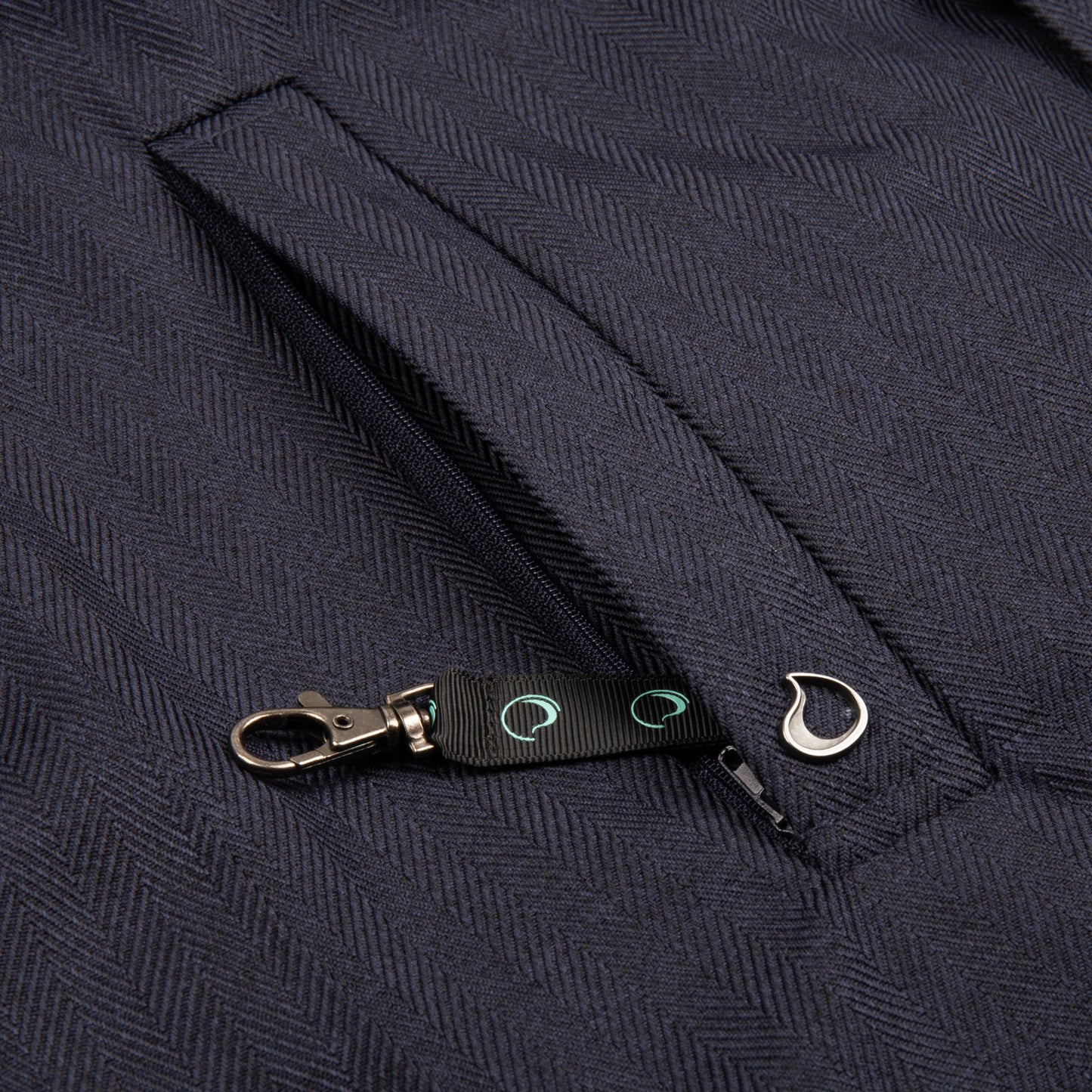 Waterproof Straight Fit Trenchcoat | Navy Herringbone