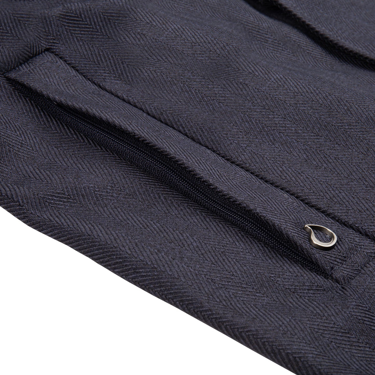 Waterproof Straight Fit Trenchcoat | Navy Herringbone
