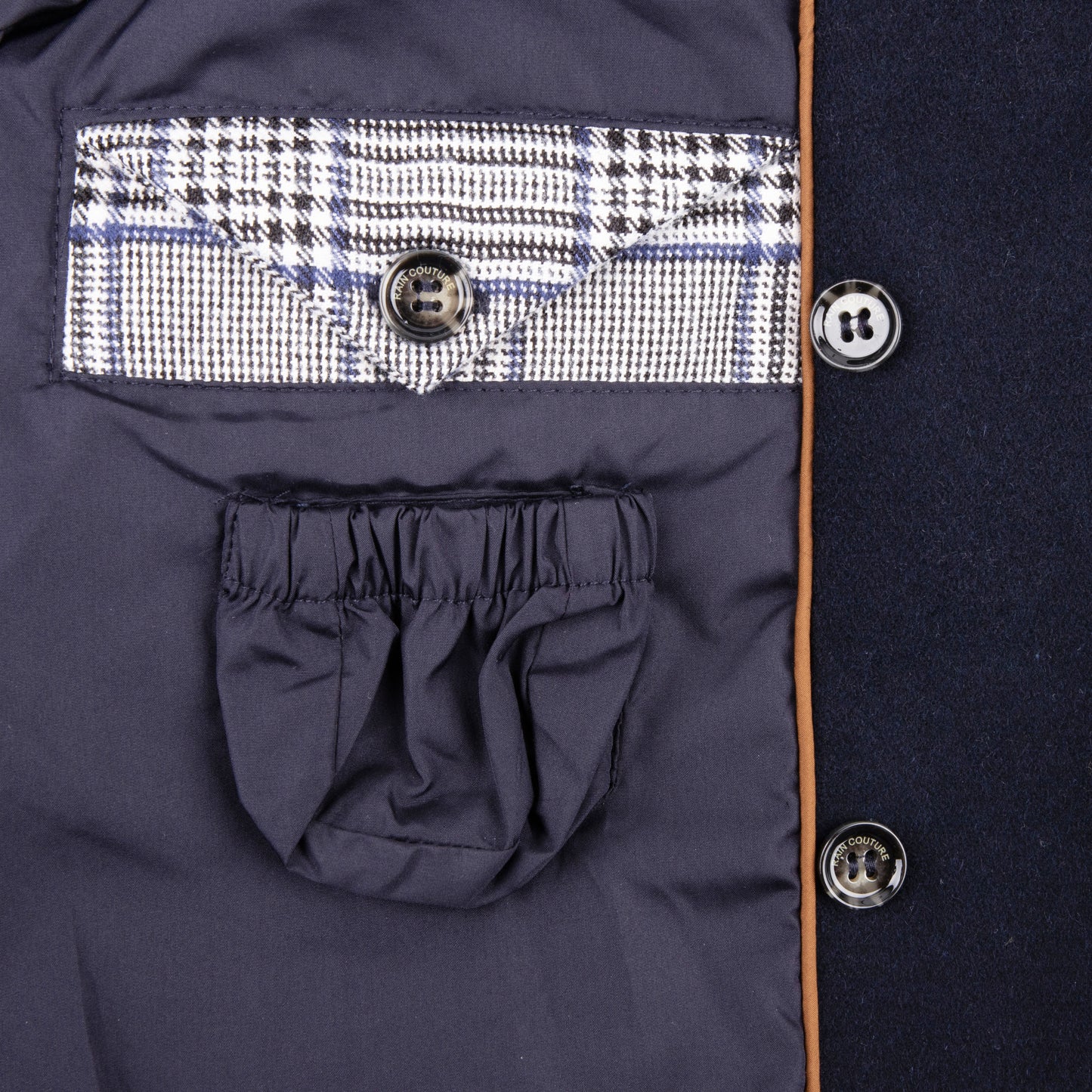 Waterproof Straight Fit Trenchcoat | Navy Wool