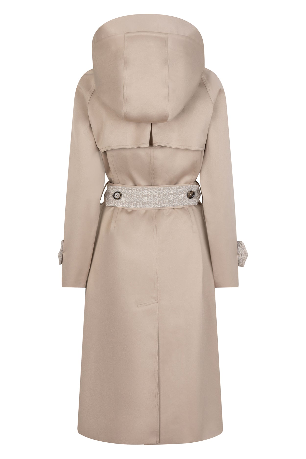 Waterproof Straight-Fit Trenchcoat | Beige Satin