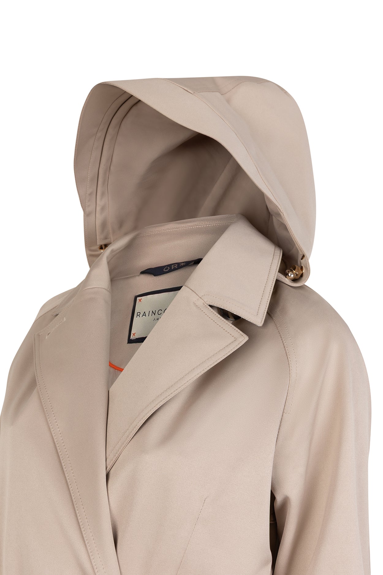 Waterproof Straight-Fit Trenchcoat | Beige Satin