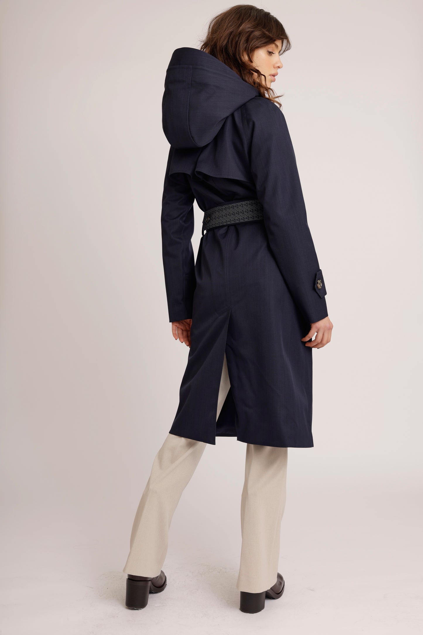 Waterproof Straight-Fit Trenchcoat | Navy Melange