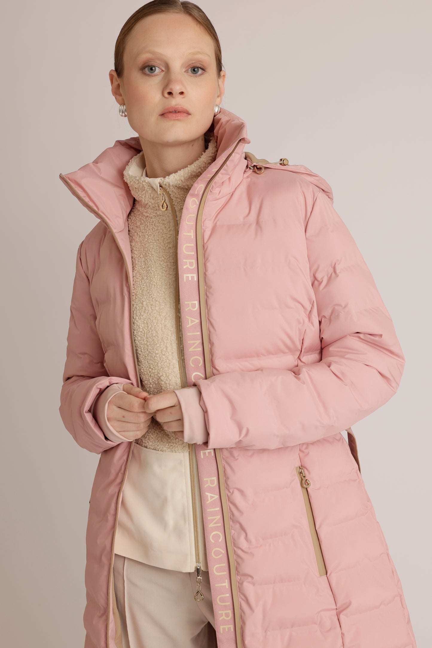 Waterproof Tailored-Fit Puffer Jacket | Pink