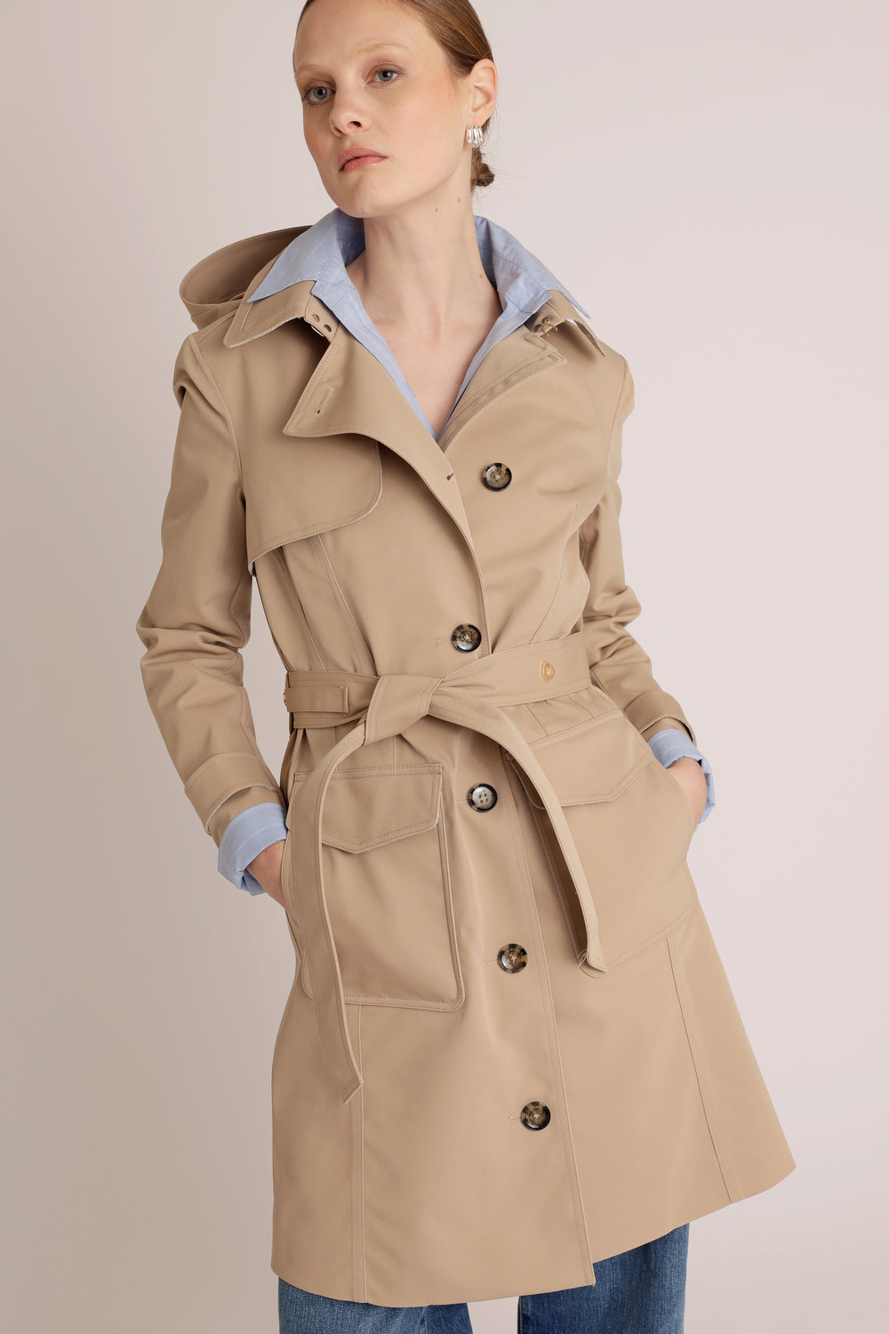 Waterproof Tailored To Fit Trenchcoat | Beige