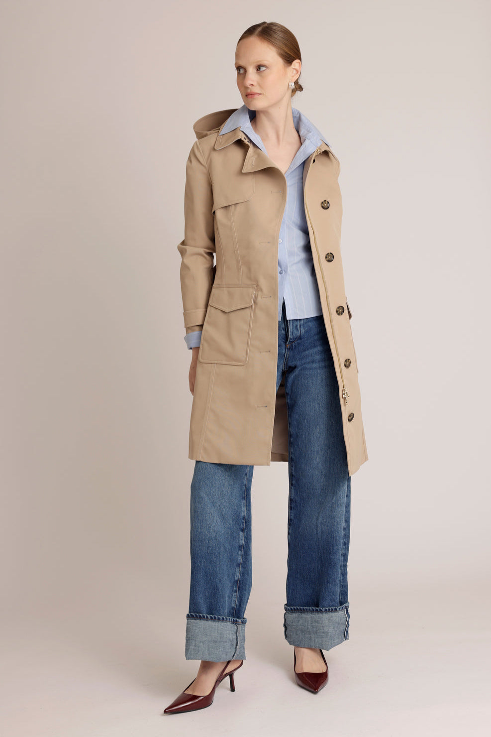 Waterproof Tailored To Fit Trenchcoat | Beige