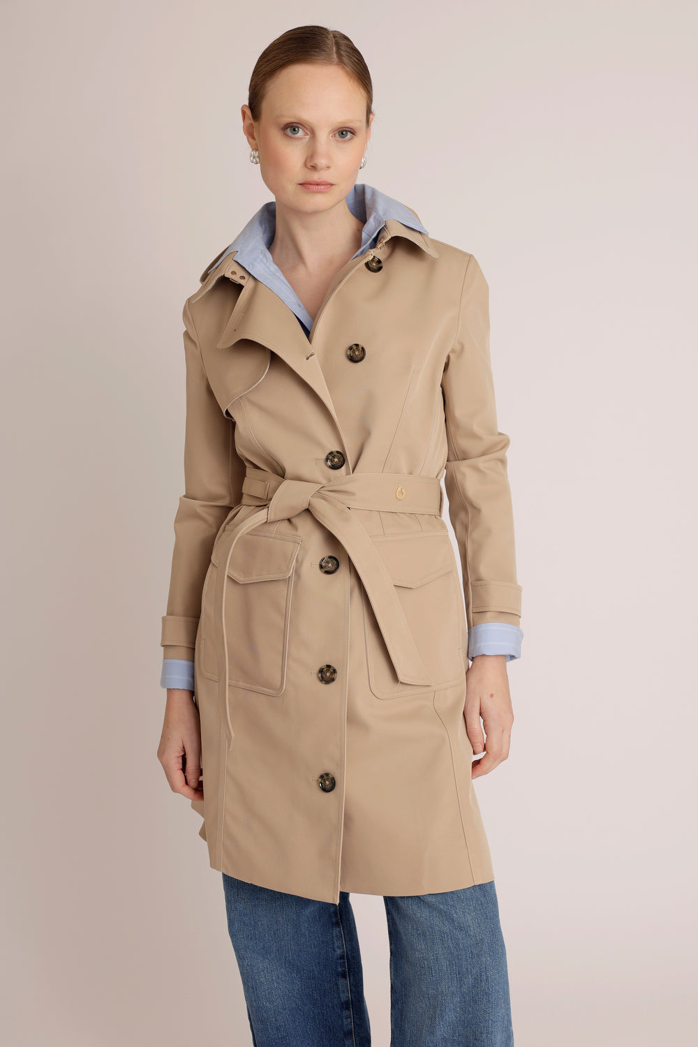 Waterproof Tailored To Fit Trenchcoat | Beige