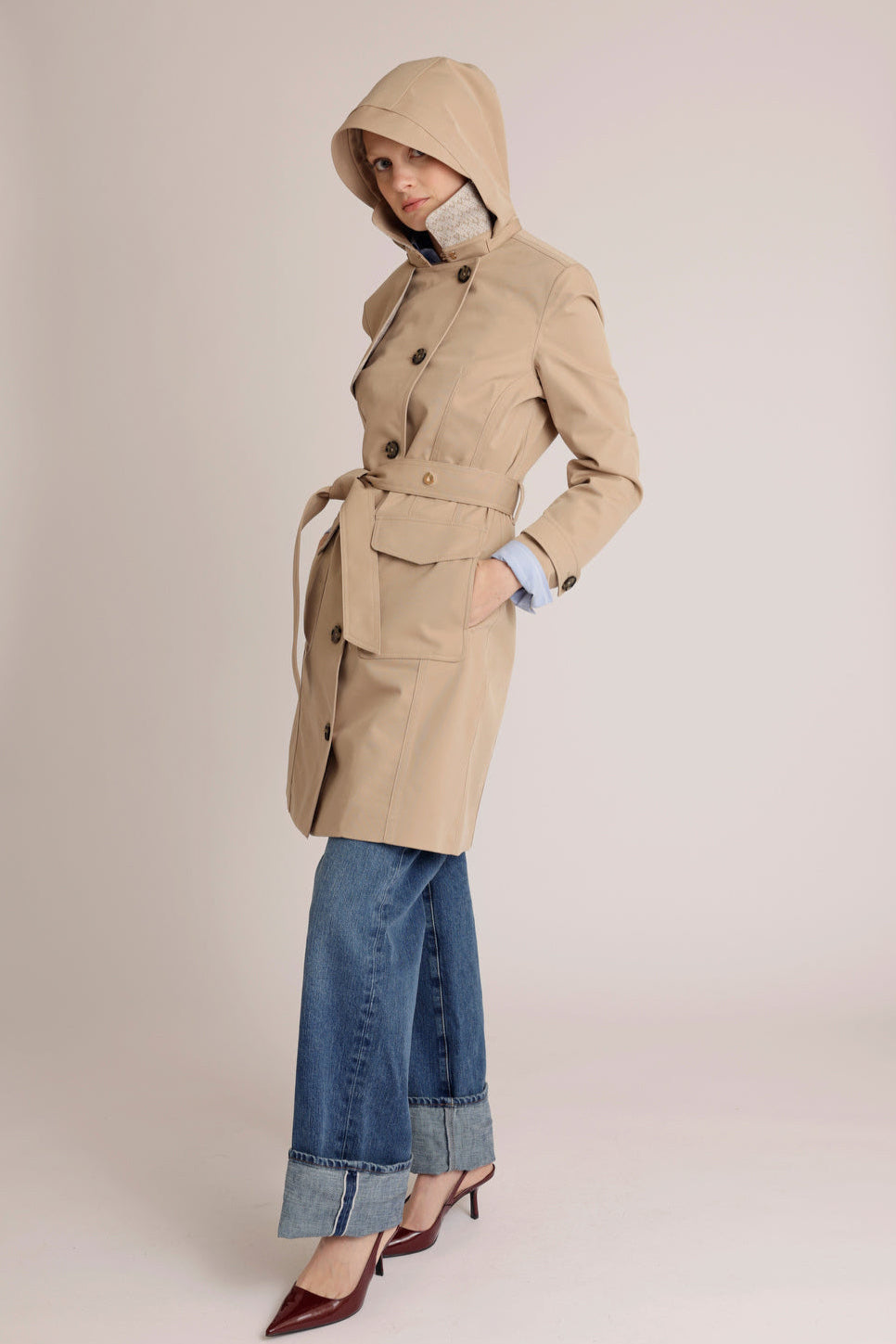 Waterproof Tailored To Fit Trenchcoat | Beige