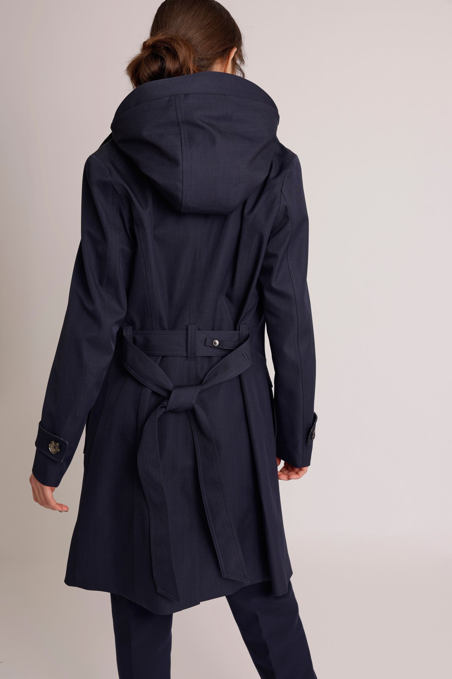 Waterproof Tailored To Fit Trenchcoat  | Navy Melange