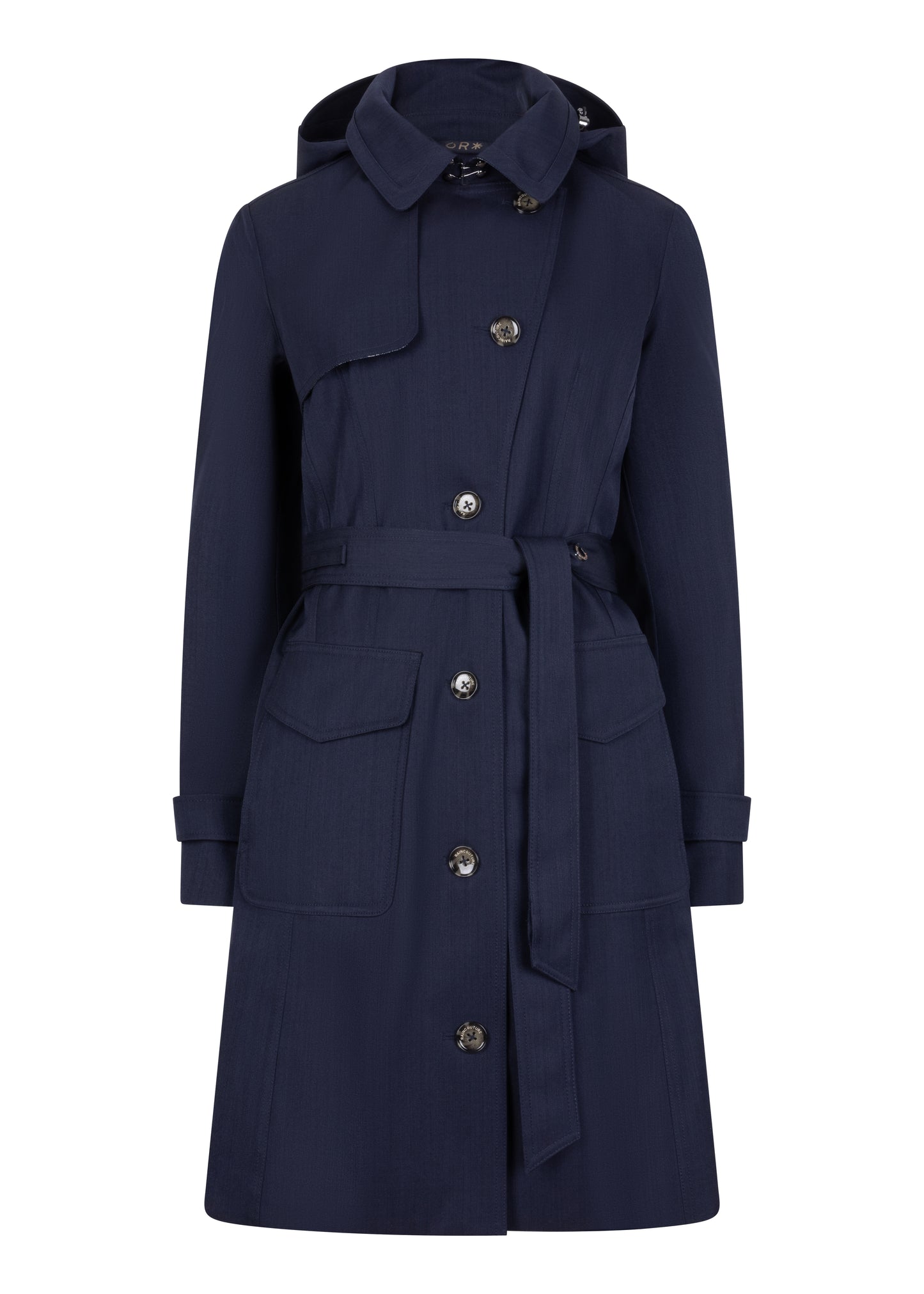 Waterproof Tailored To Fit Trenchcoat | Navy Melange