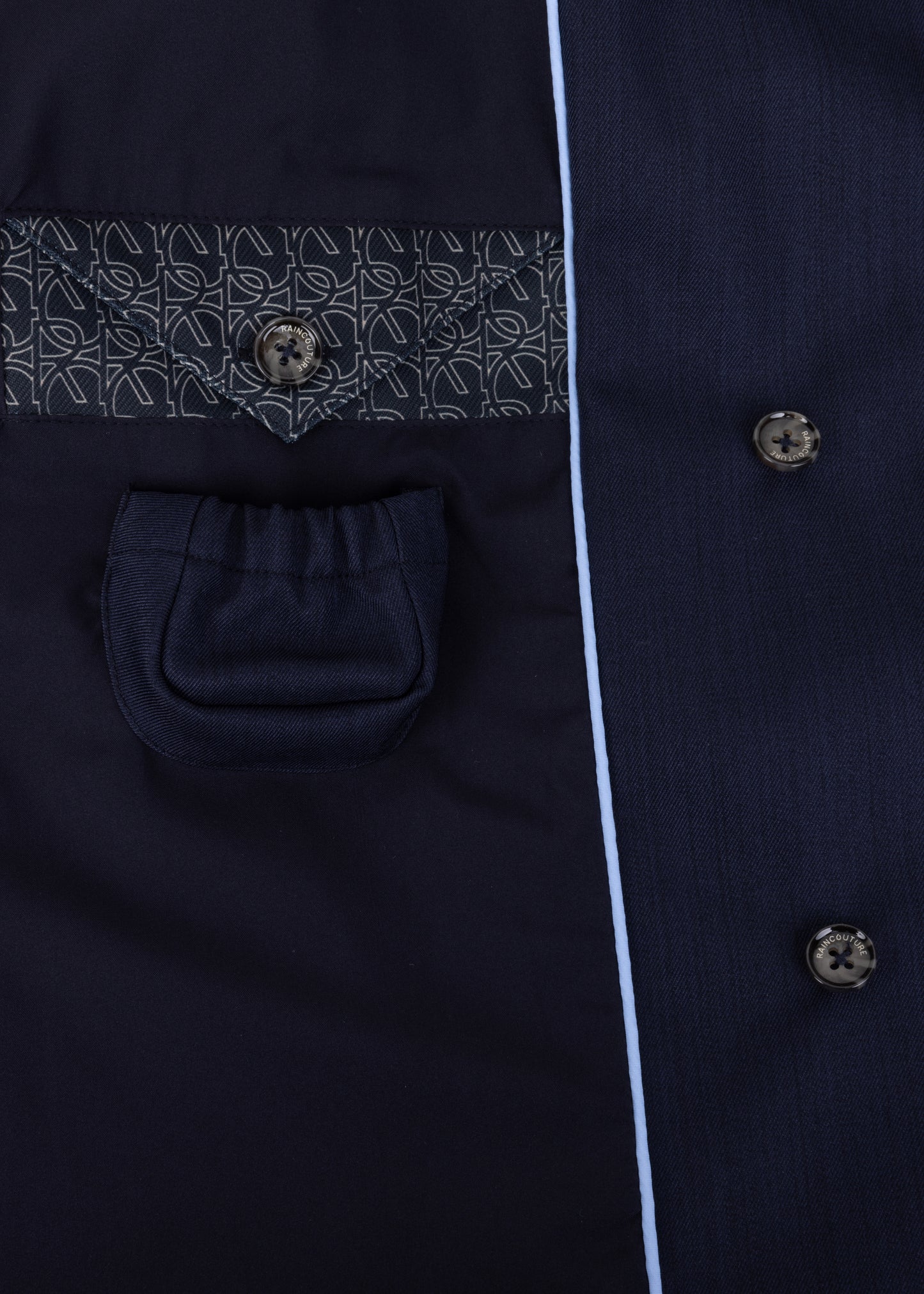 Waterproof Tailored To Fit Trenchcoat | Navy Melange