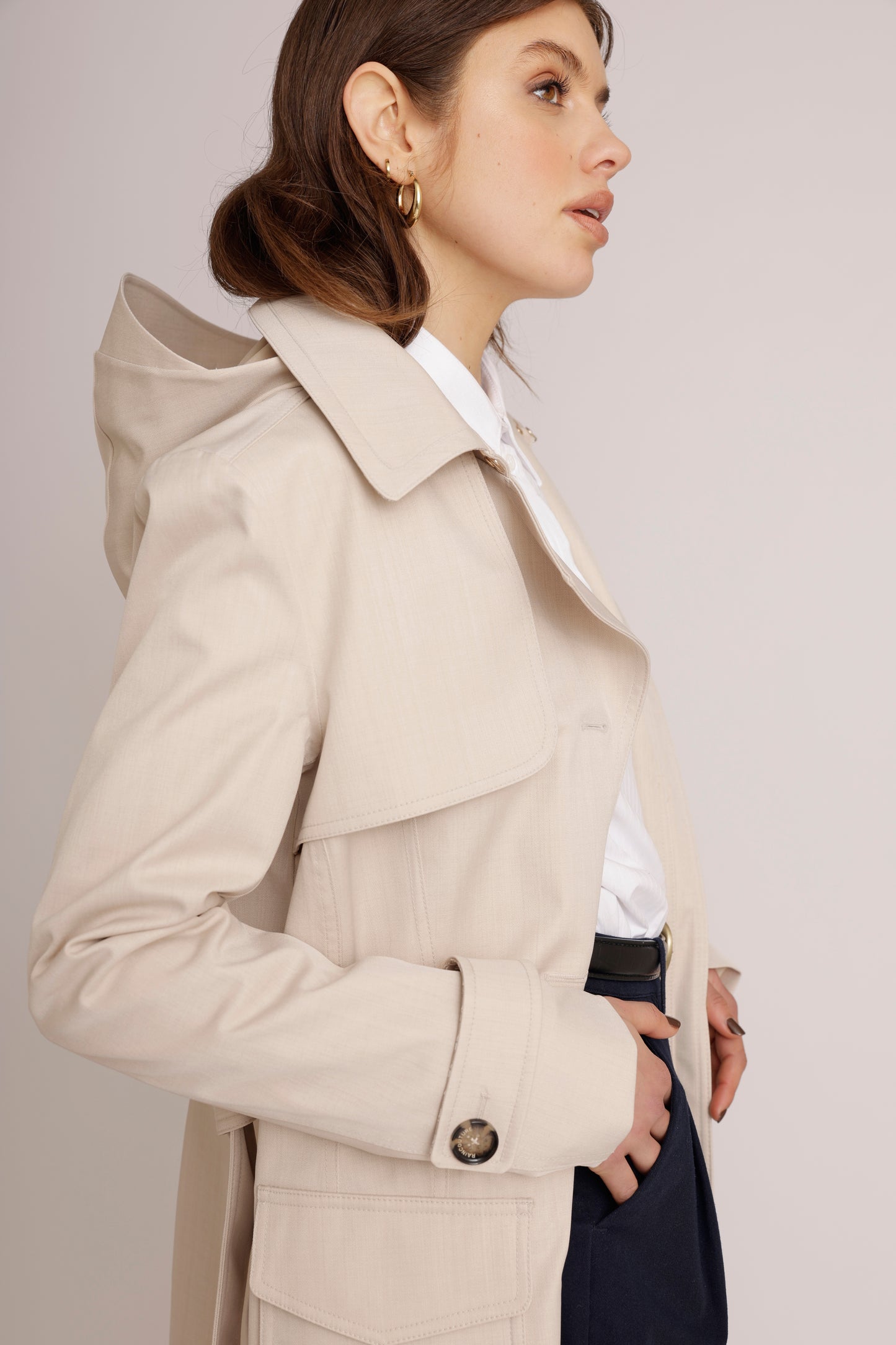 Waterproof Tailored To Fit Trenchcoat | Sandy Melange
