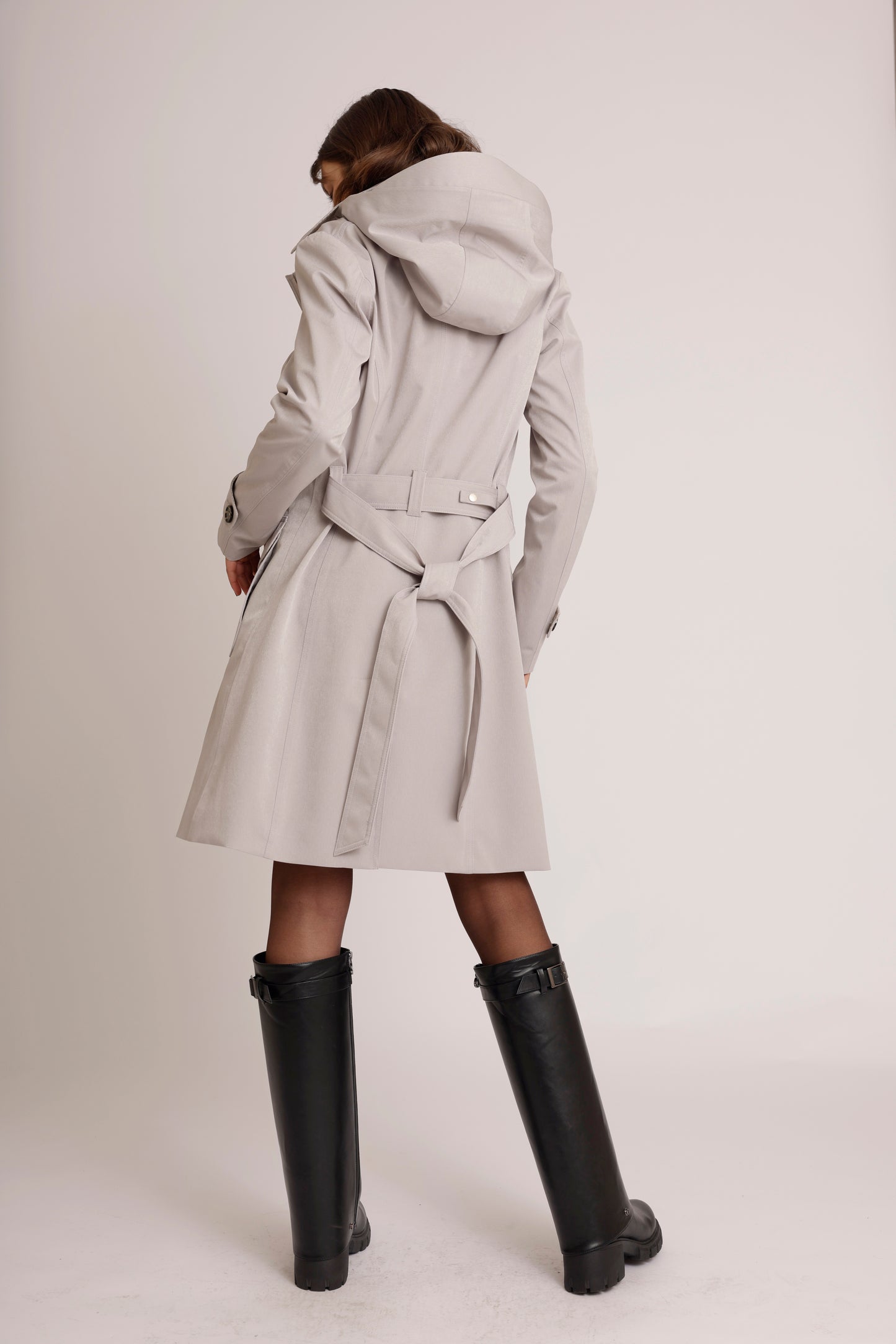 Waterproof Tailored To Fit Trenchcoat | Structured Silver Grey