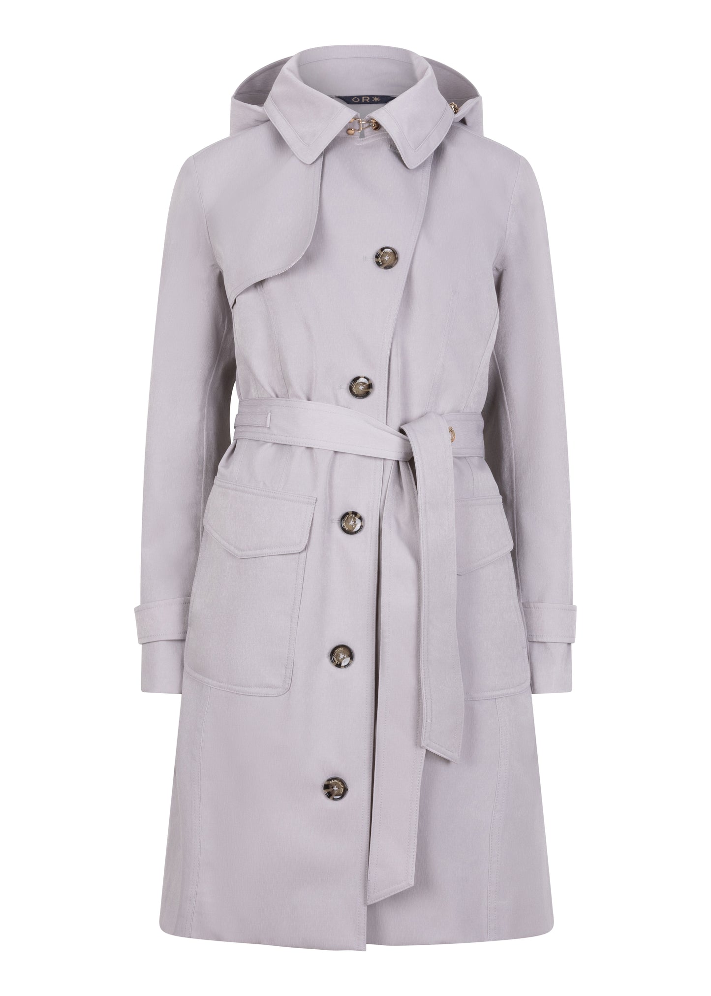 Waterproof Tailored To Fit Trenchcoat | Structured Silver Grey