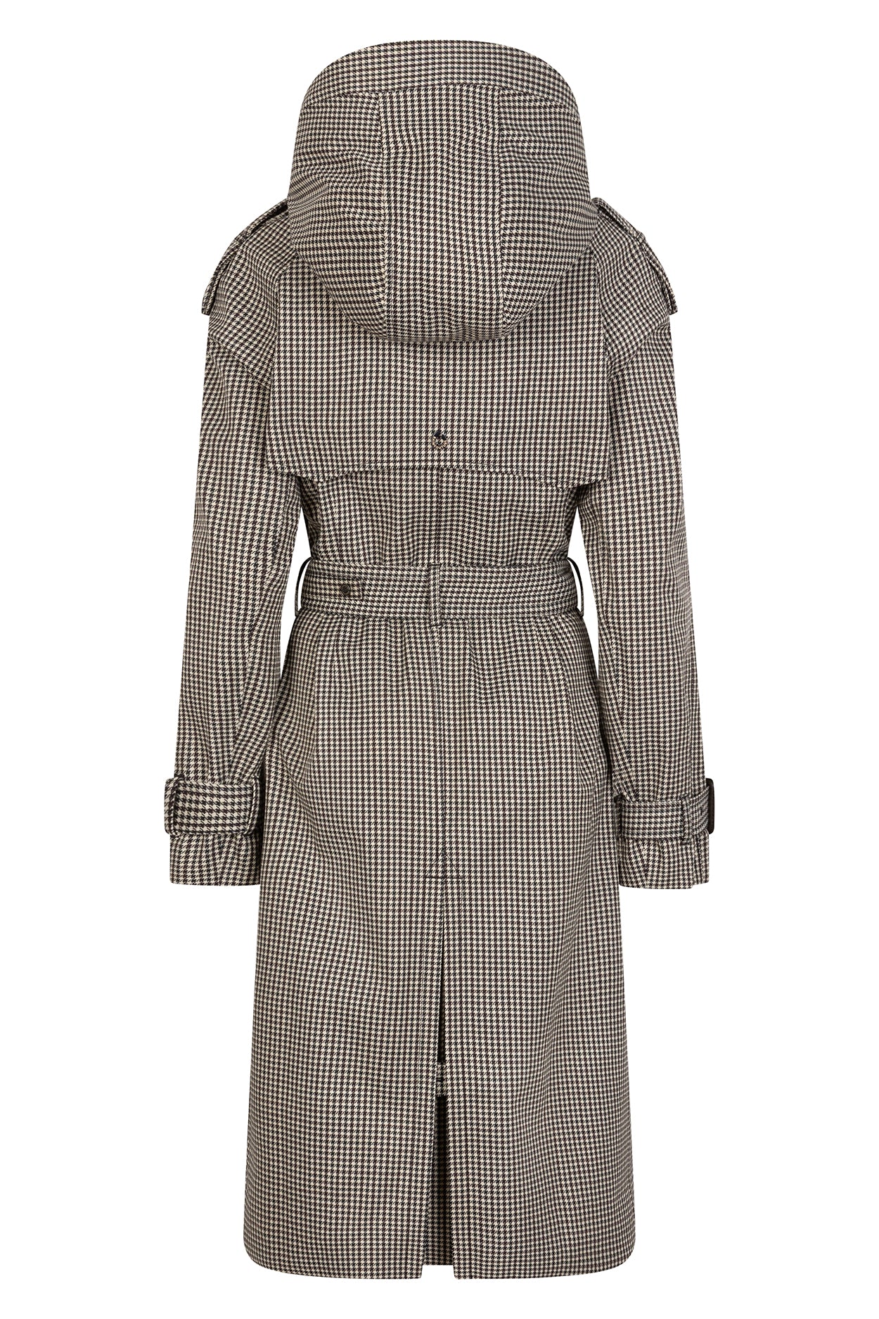 Waterproof Relaxed Fit Trenchcoat  | Black Houndstooth