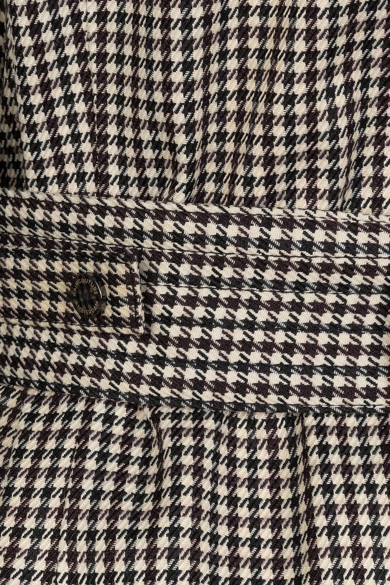 Waterproof Relaxed Fit Trenchcoat  | Black Houndstooth