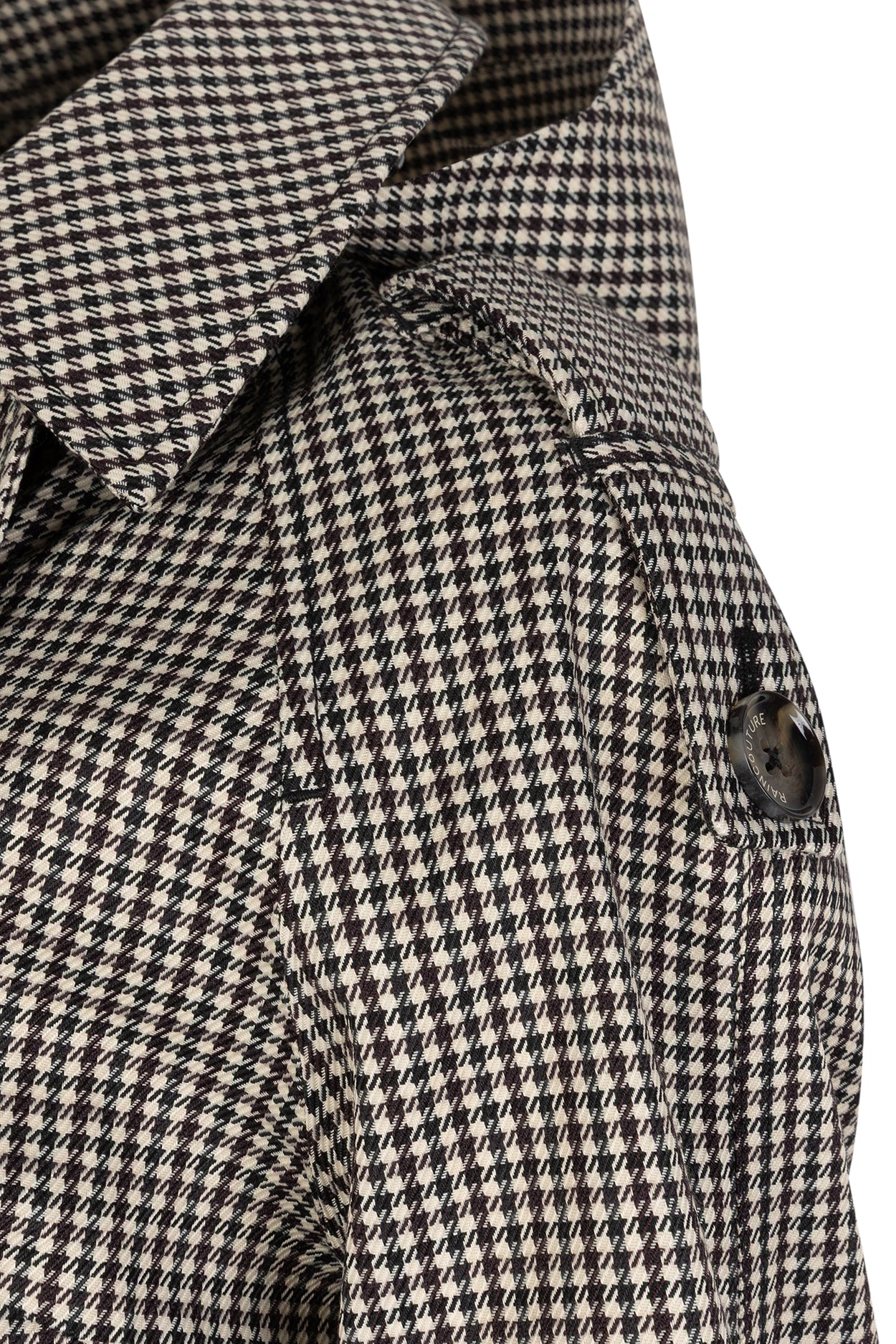 Waterproof Relaxed Fit Trenchcoat  | Black Houndstooth