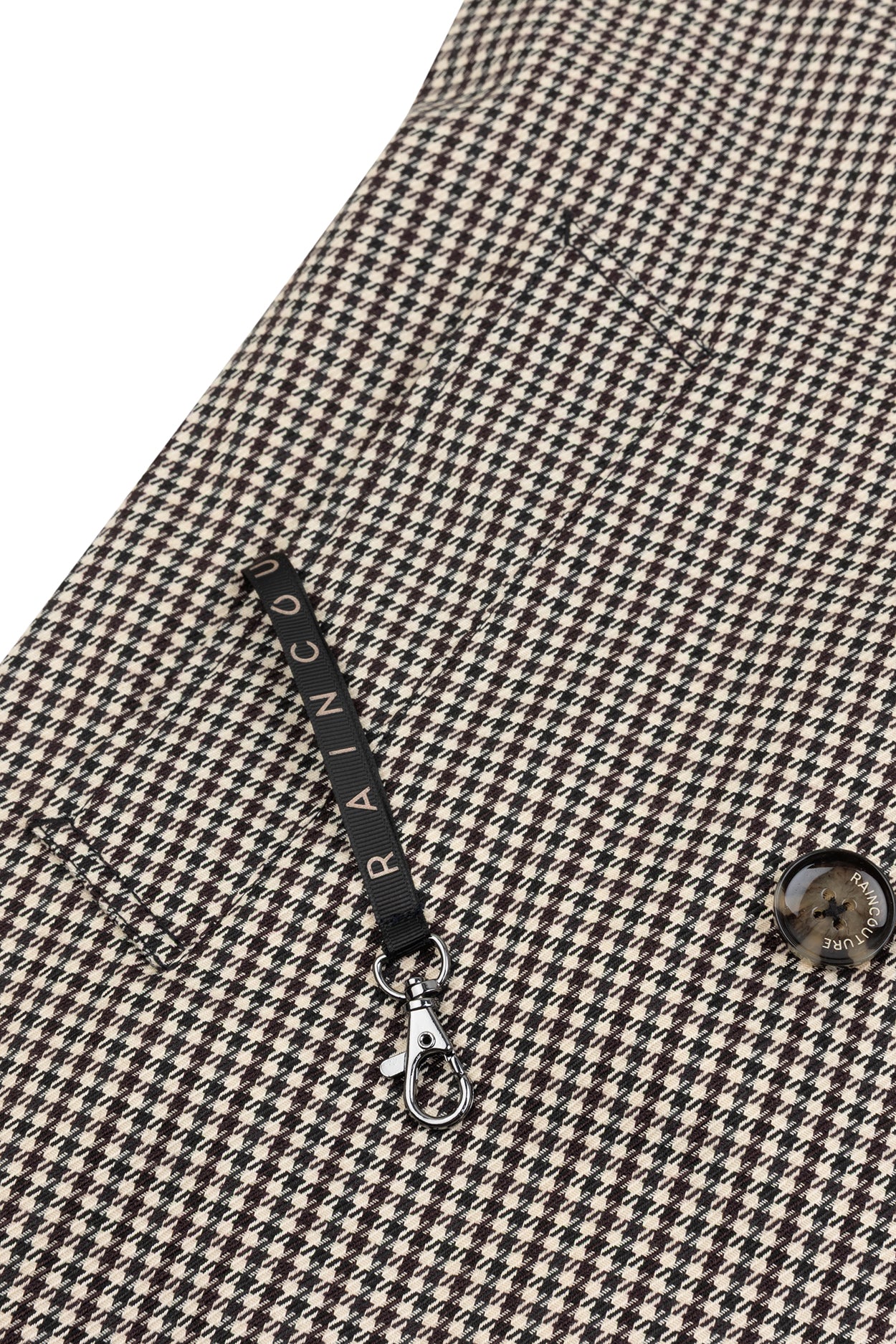 Waterproof Relaxed Fit Trenchcoat  | Black Houndstooth