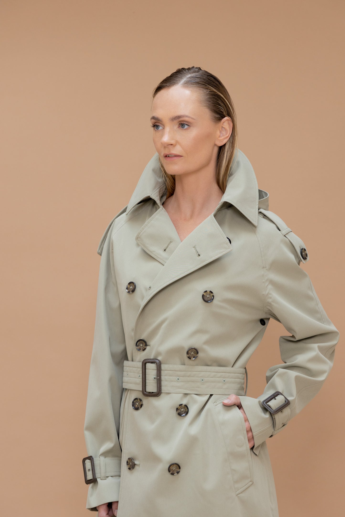 Waterproof Relaxed Fit Trenchcoat | Khaki Green