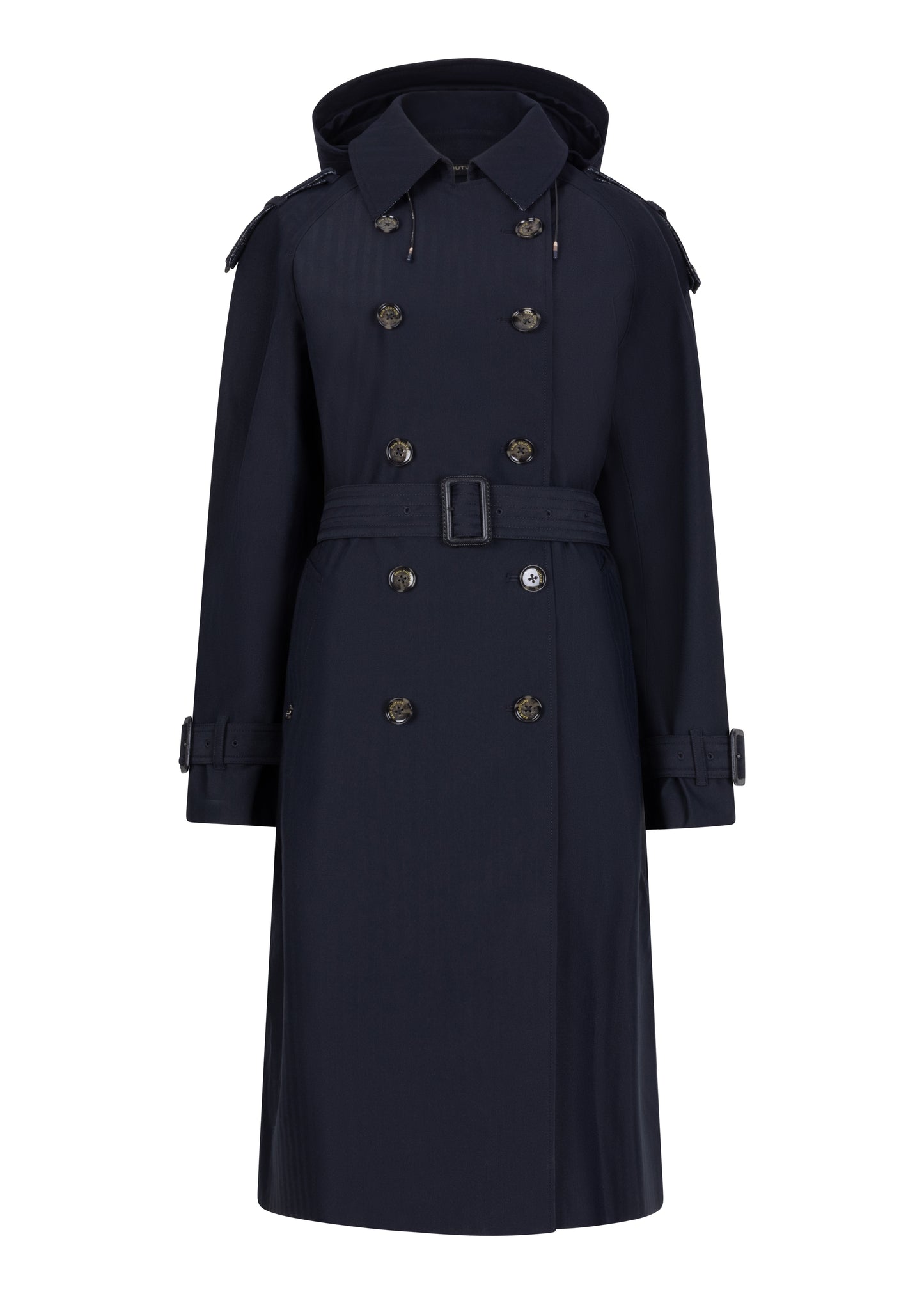 Waterproof Relaxed Fit Trenchcoat | Navy Herringbone