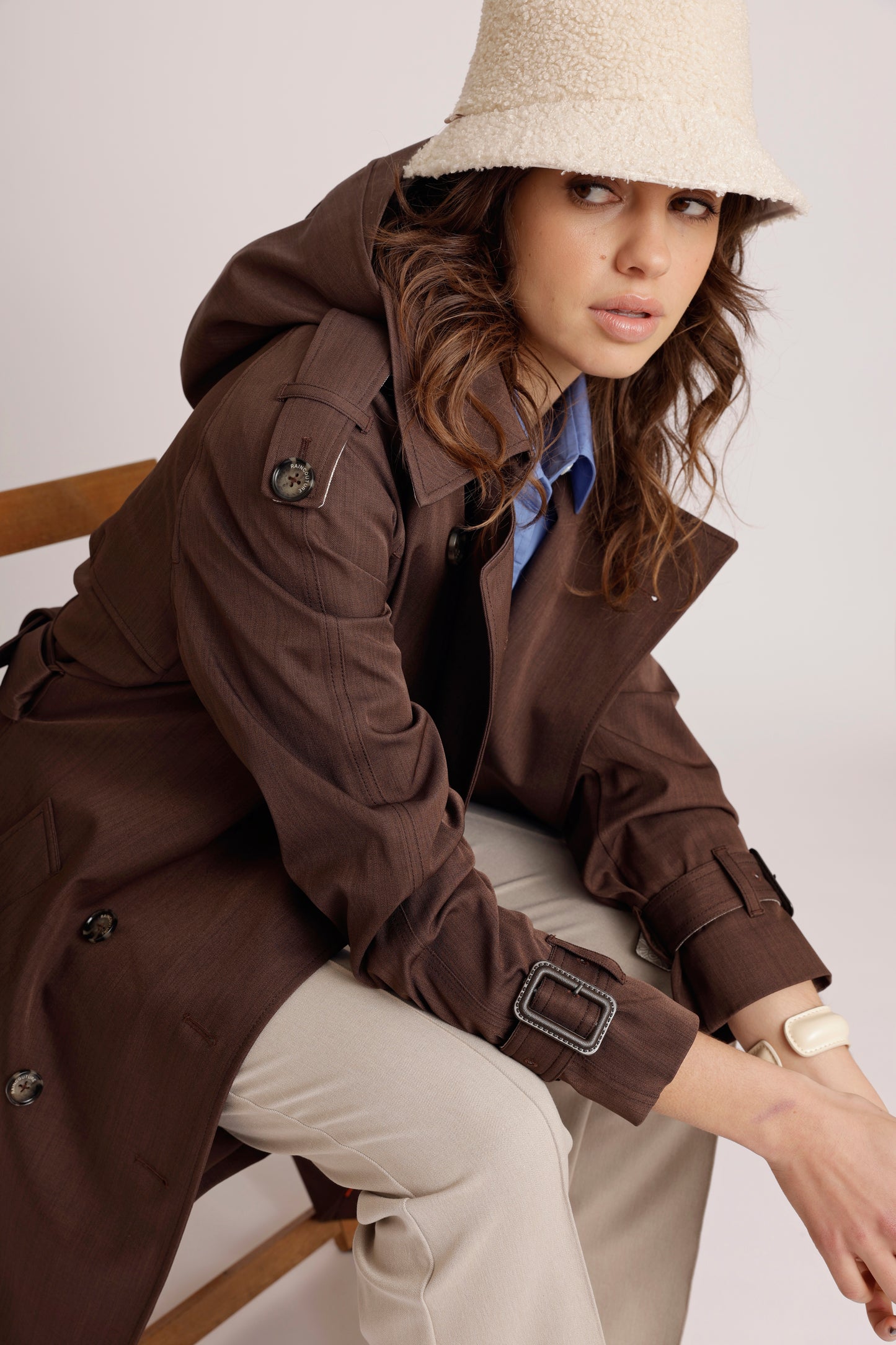 Waterproof Relaxed Fit Trenchcoat | Brown Melange