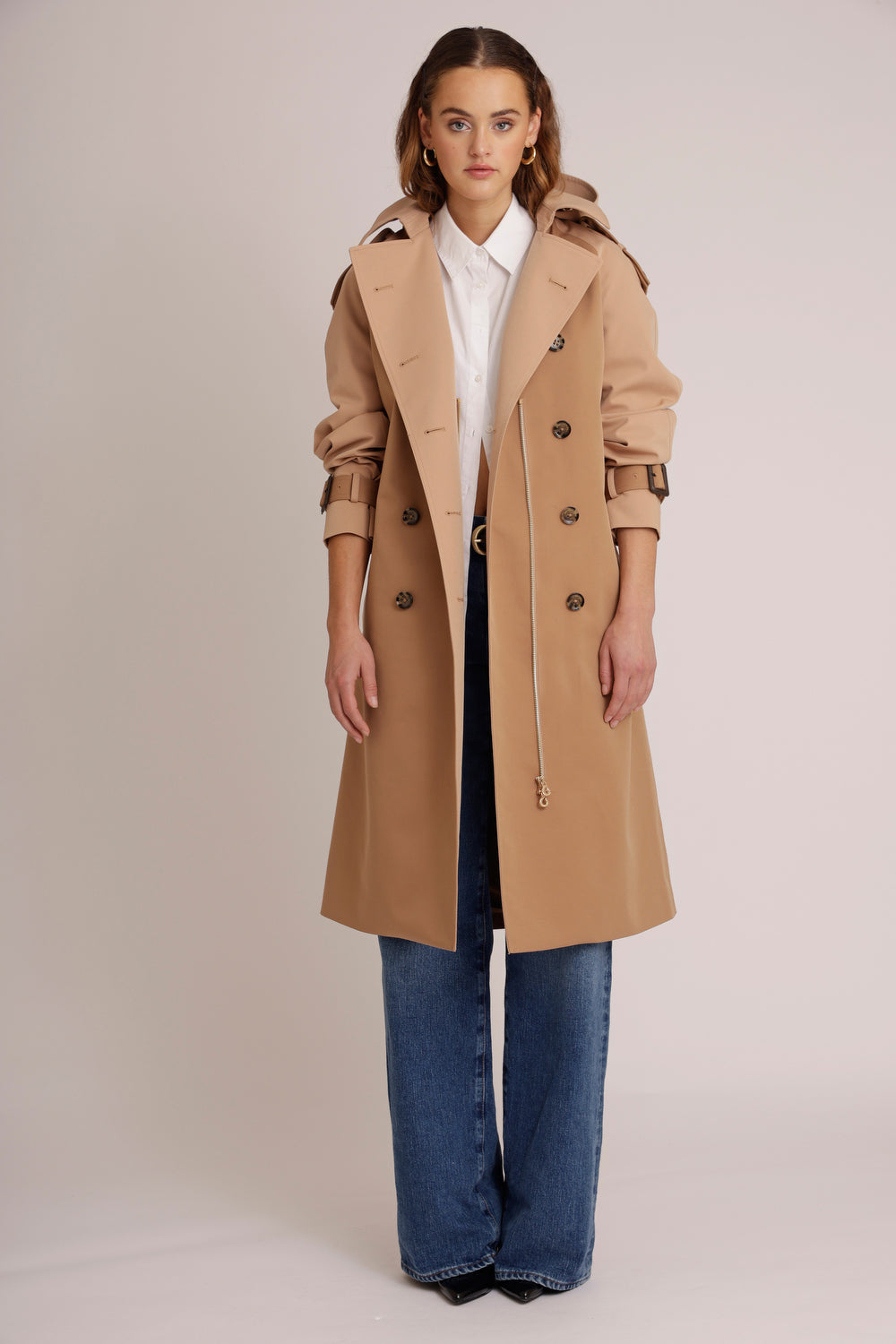 Waterproof Relaxed Fit Trenchcoat | Beige Two Tone
