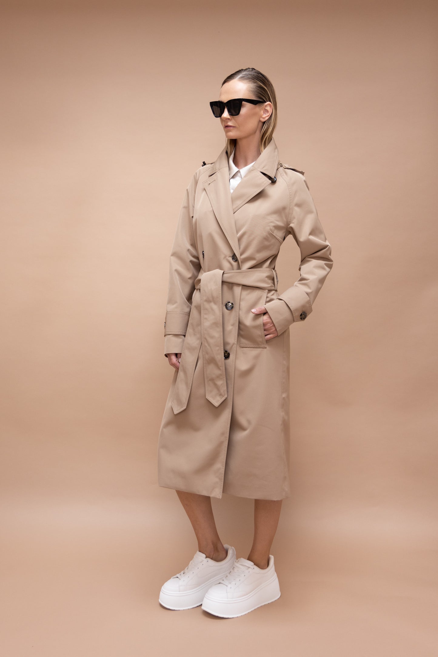 Waterproof Straight-Fit Trenchcoat | Beige