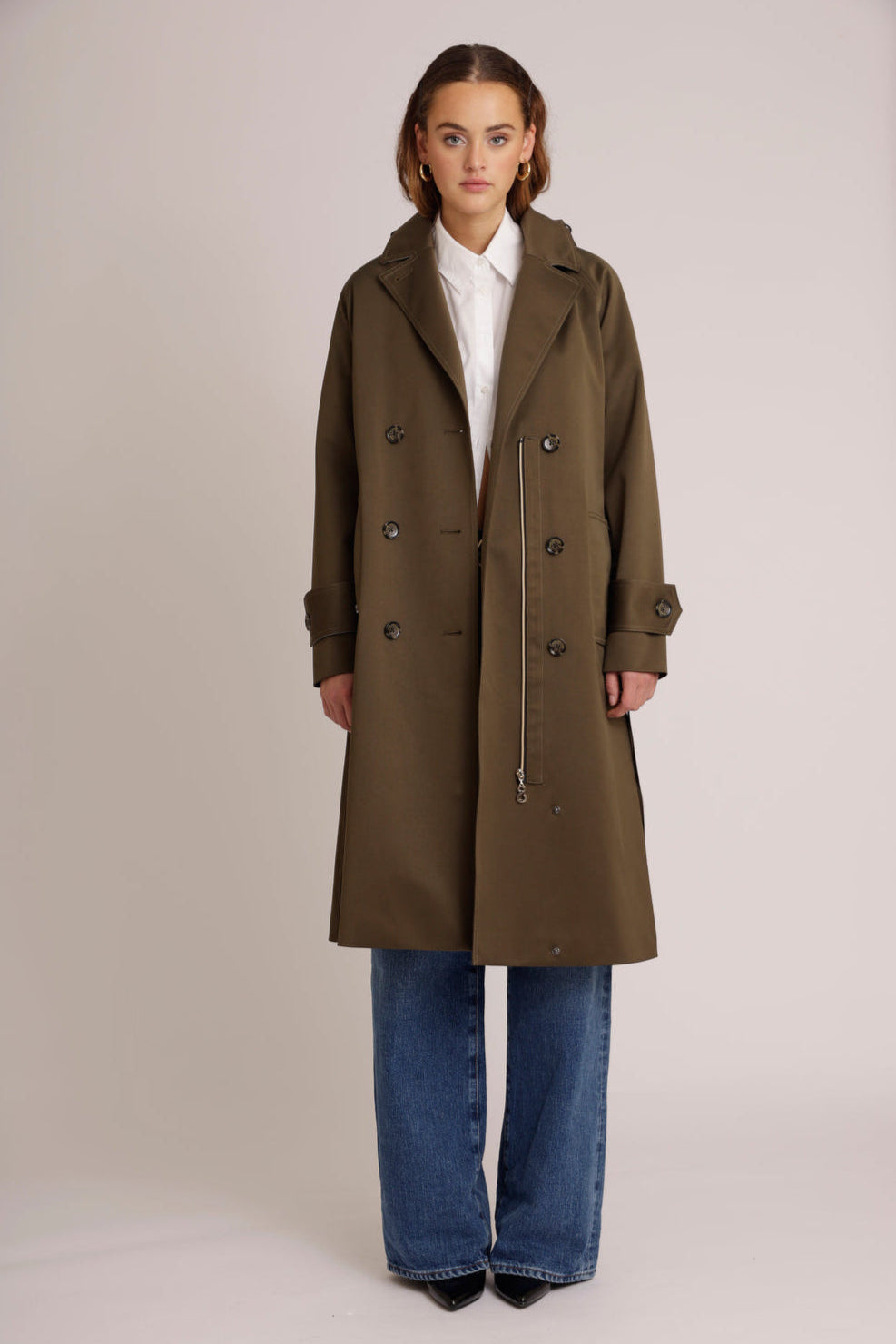 Waterproof Straight-Fit Trenchcoat | Satin Green