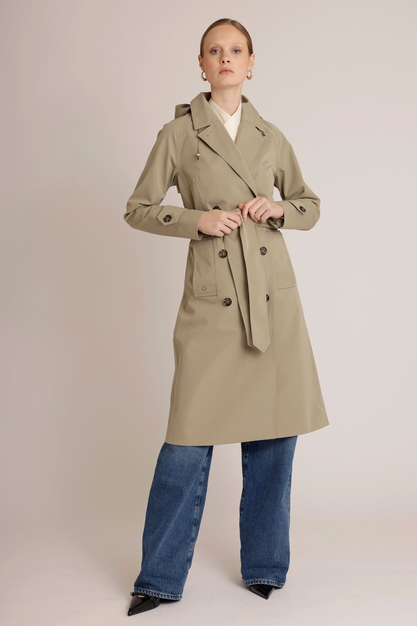 Waterproof Straight-Fit Trenchcoat | Khaki Green