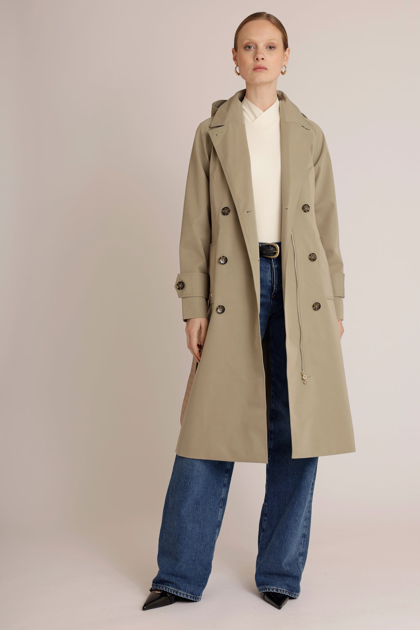 Waterproof Straight-Fit Trenchcoat | Khaki Green