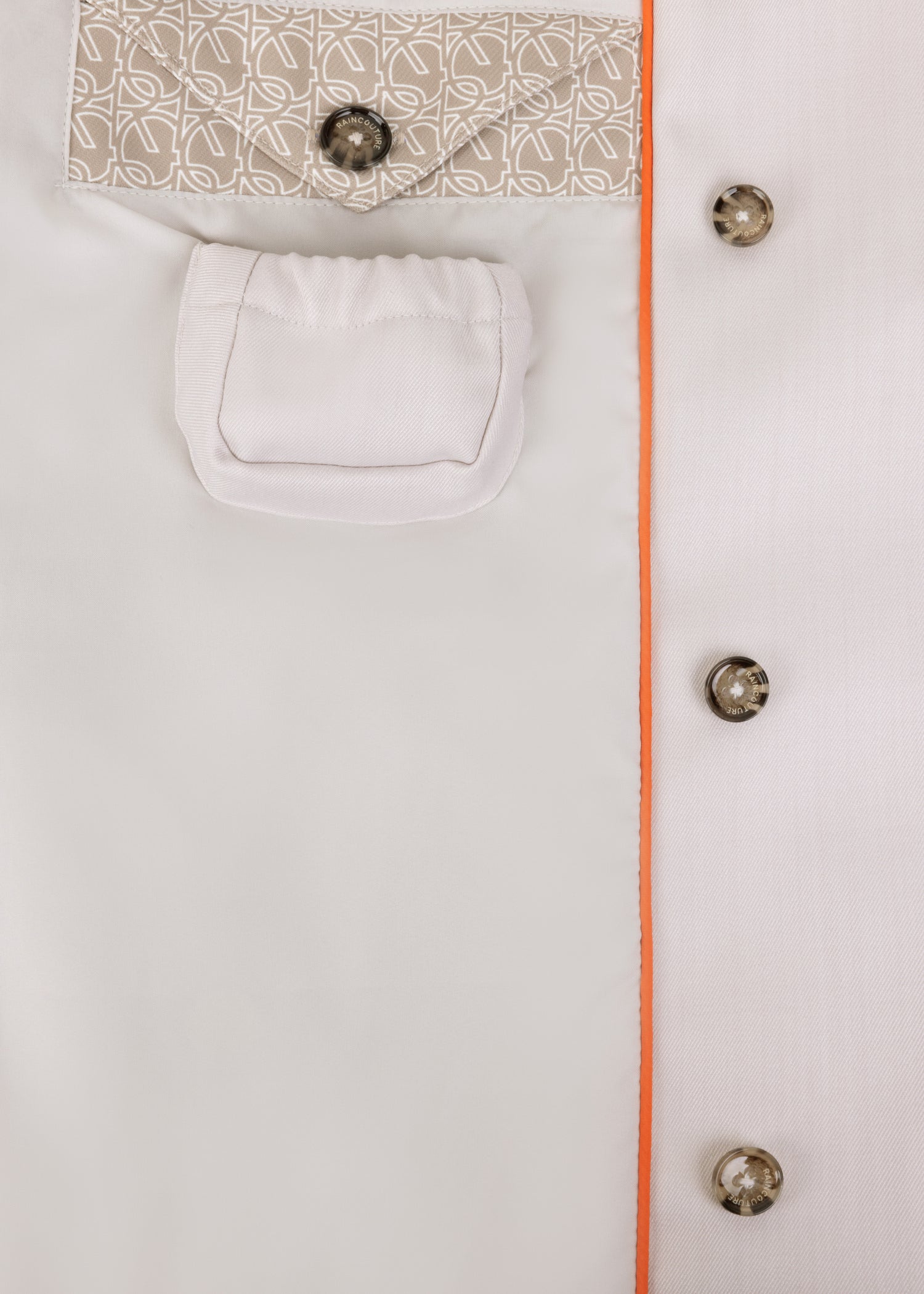 Waterproof Straight Fit Waistbelt Raincoat | Light Grey Melange