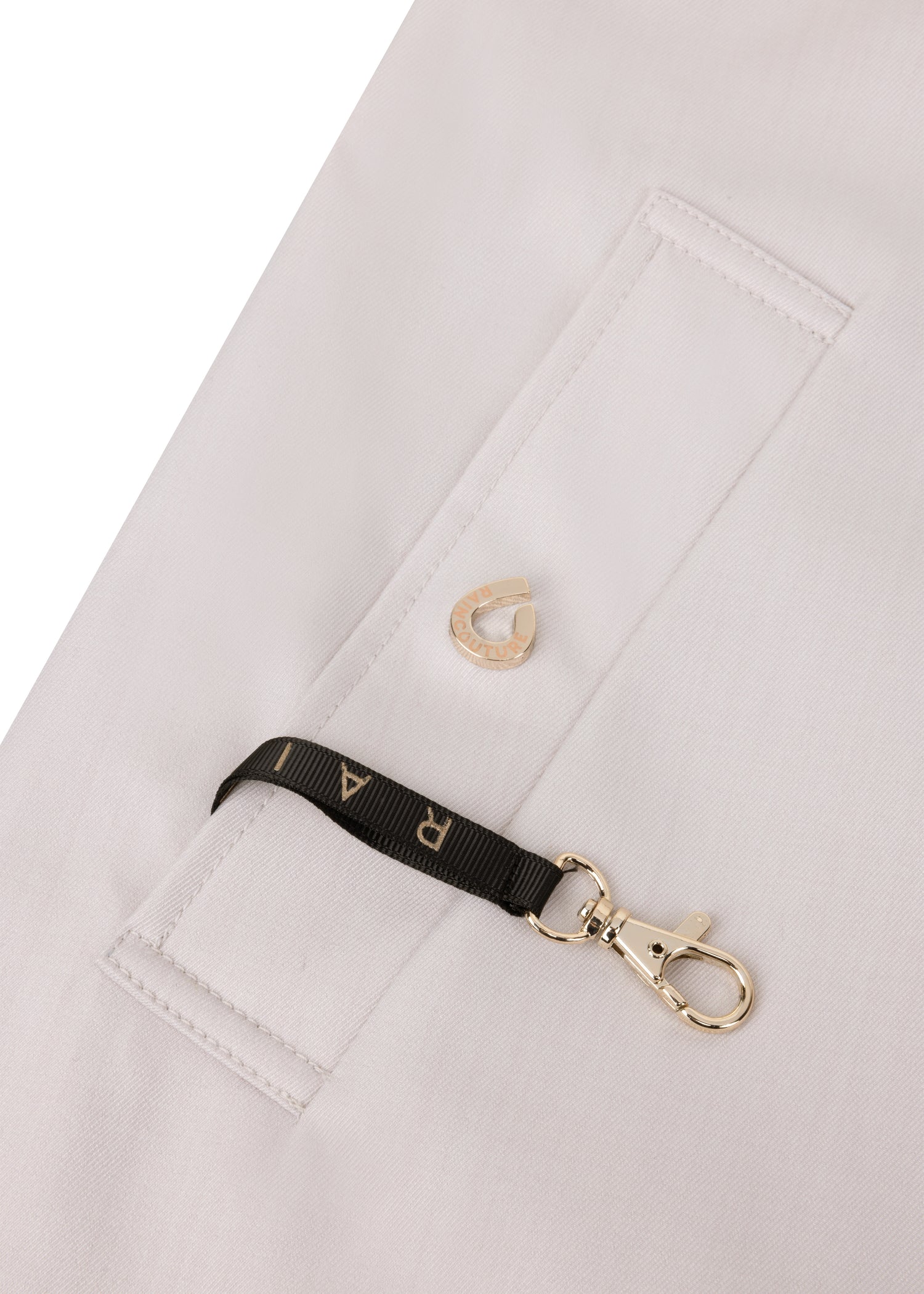 Waterproof Straight Fit Waistbelt Raincoat | Light Grey Melange