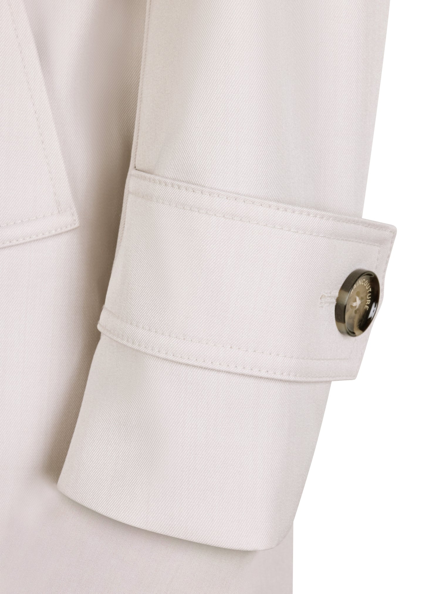 Waterproof Straight Fit Waistbelt Raincoat | Light Grey Melange