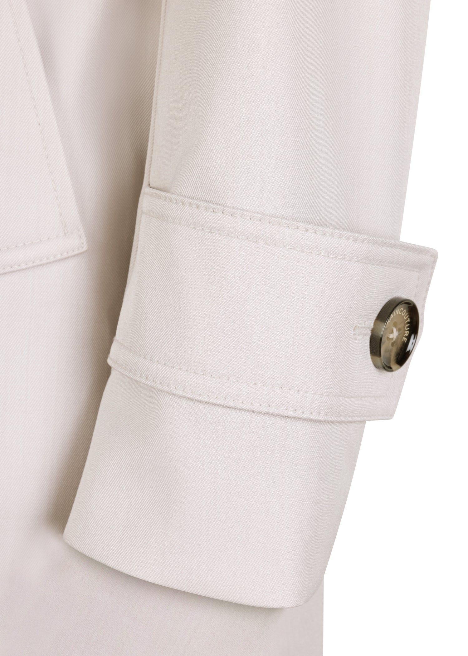 Waterproof Straight Fit Waistbelt Raincoat | Light Grey Melange