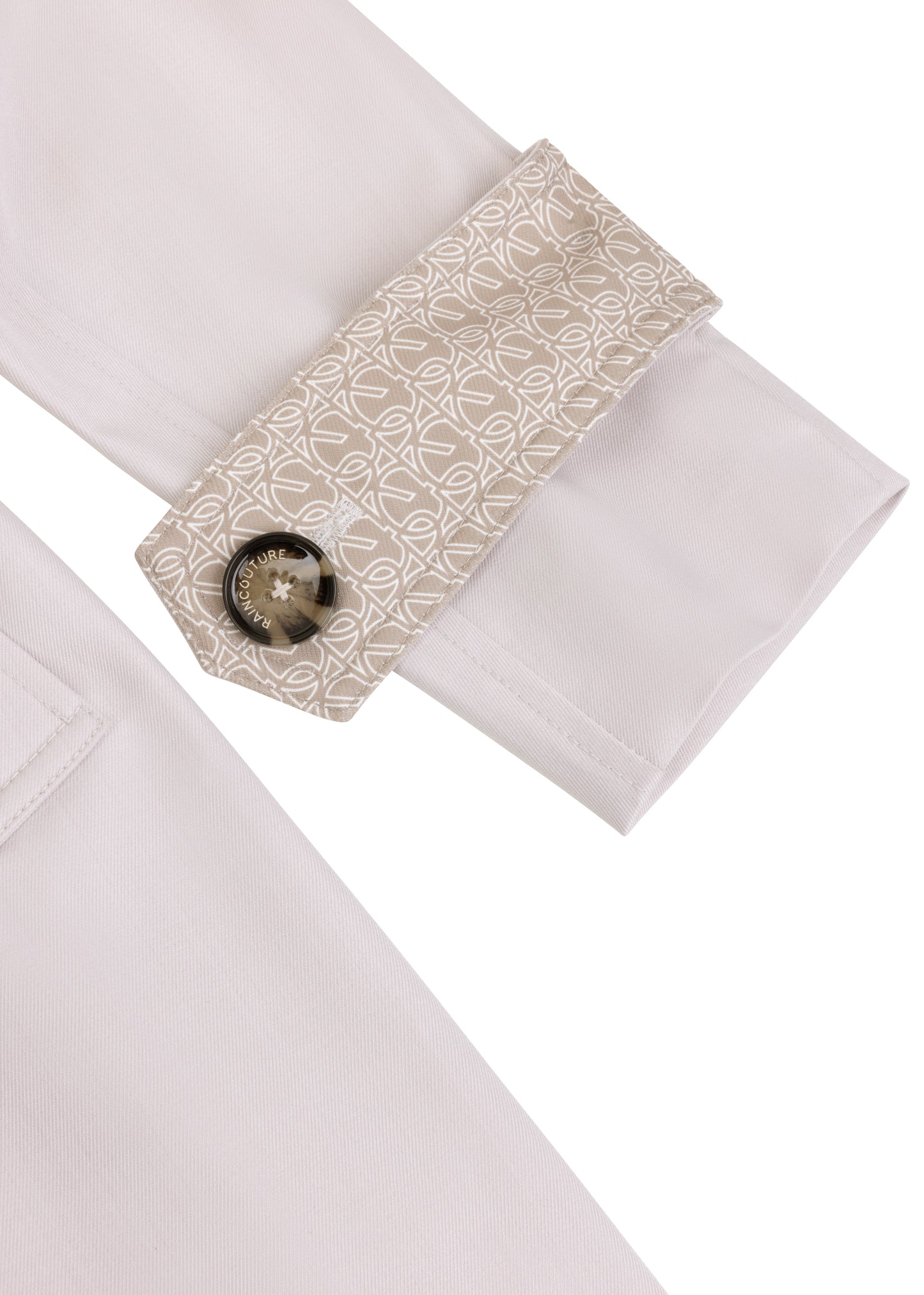 Waterproof Straight Fit Waistbelt Raincoat | Light Grey Melange