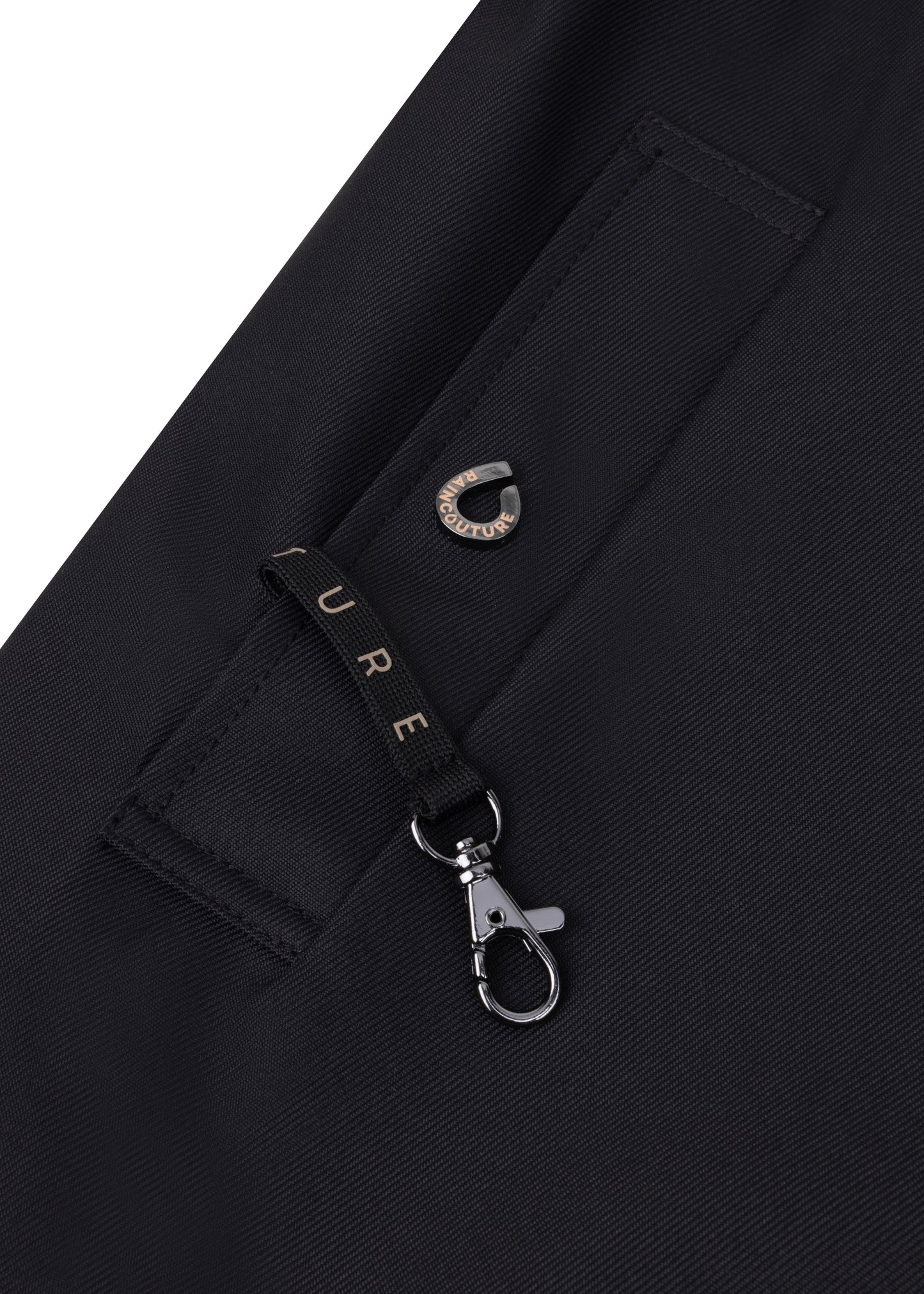 Waterproof Straight Fit Waistbelt Raincoat | Black Matte