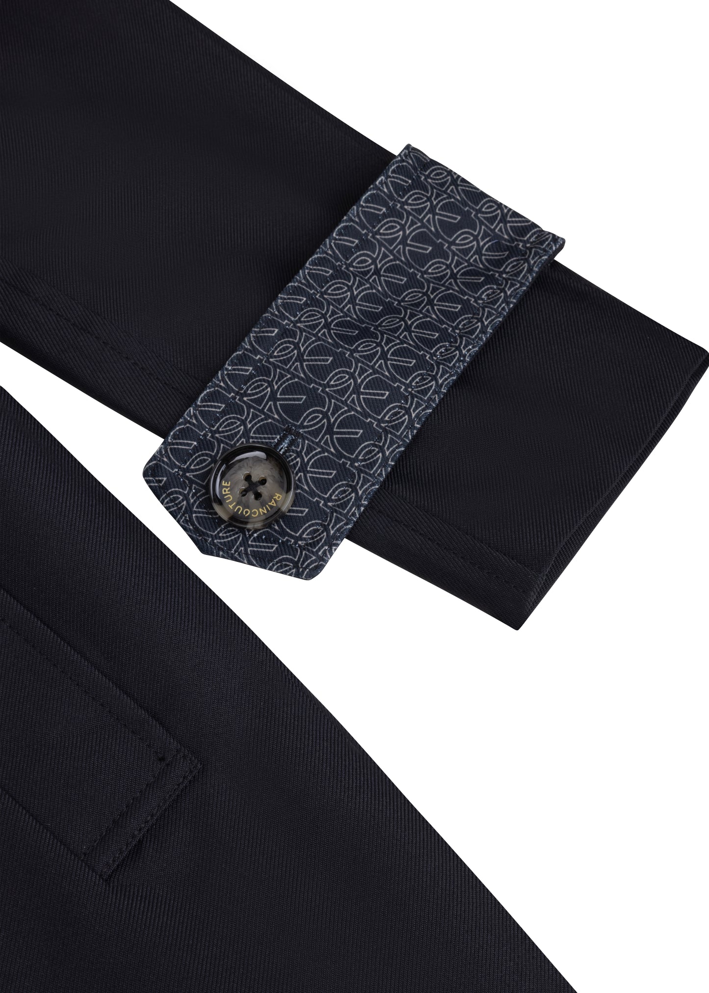 Waterproof Straight Fit Waistbelt Raincoat | Black Matte