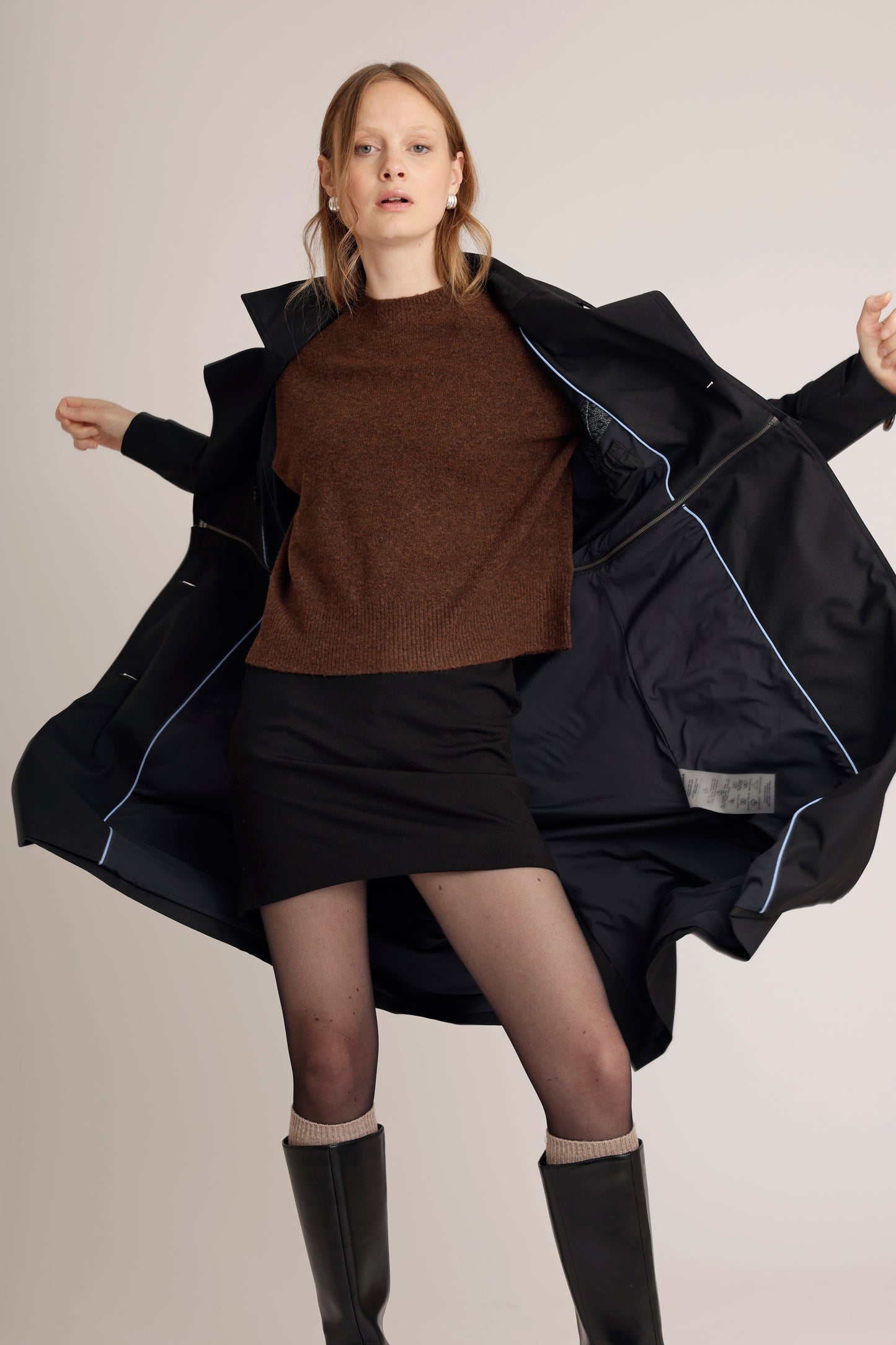 Waterproof Zip-Off Straight-Fit Trenchcoat | Black