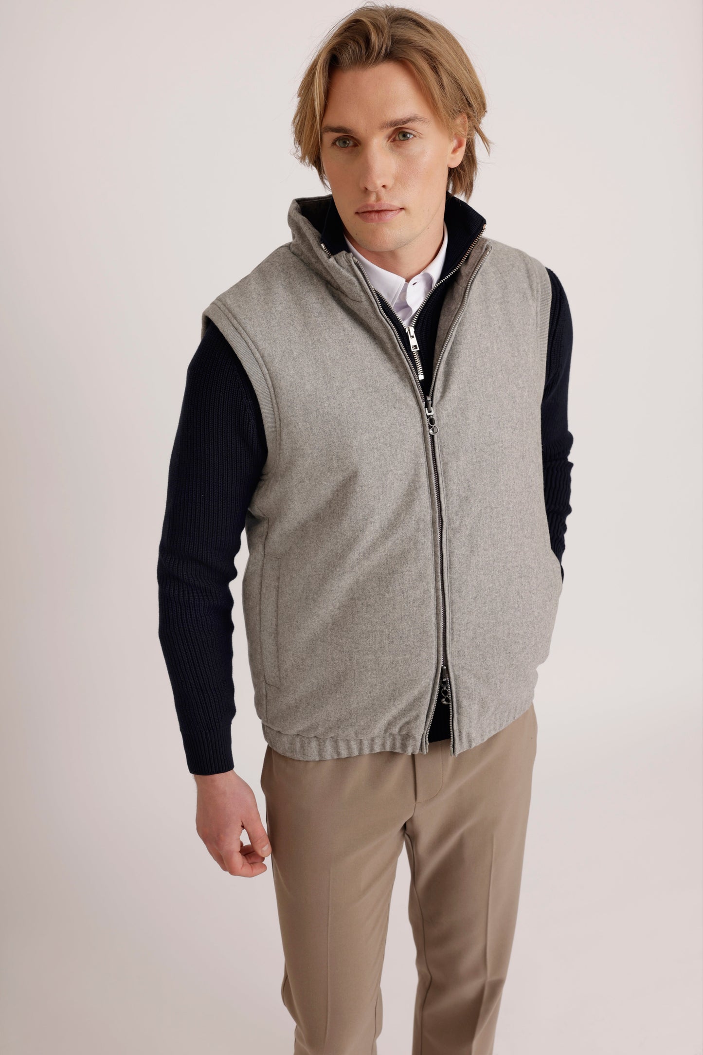 Wool Bodywarmer Jacket | Gray Wool