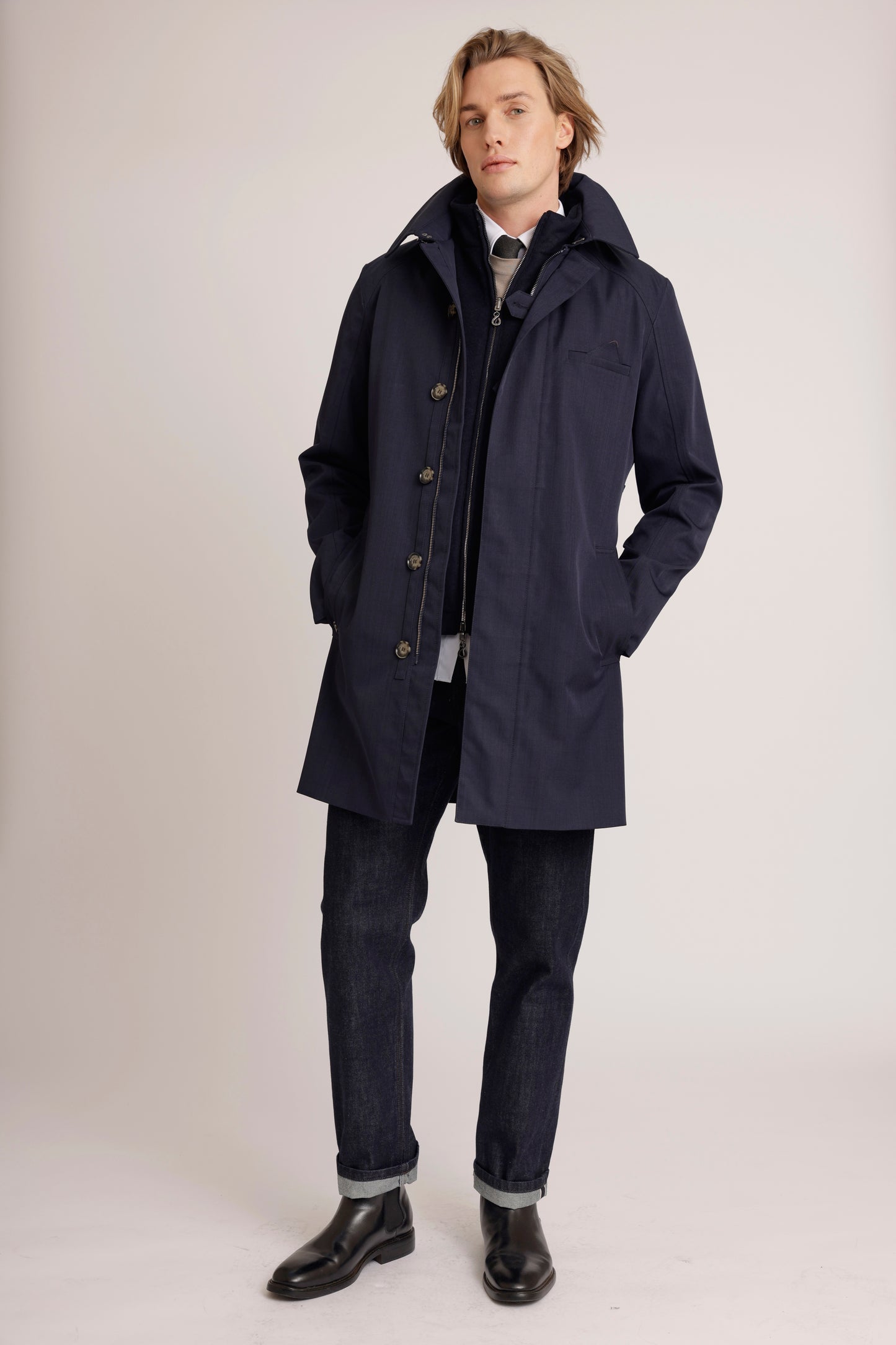 Wool Bodywarmer Jacket | Navy Wool