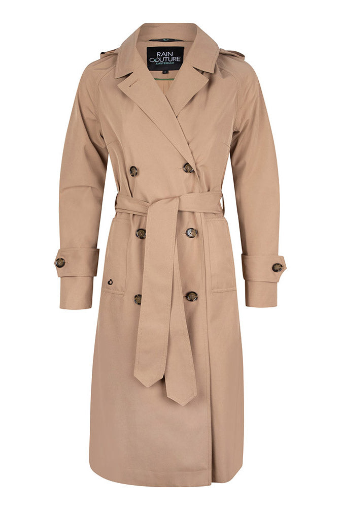 straight trench beige water-resistant
